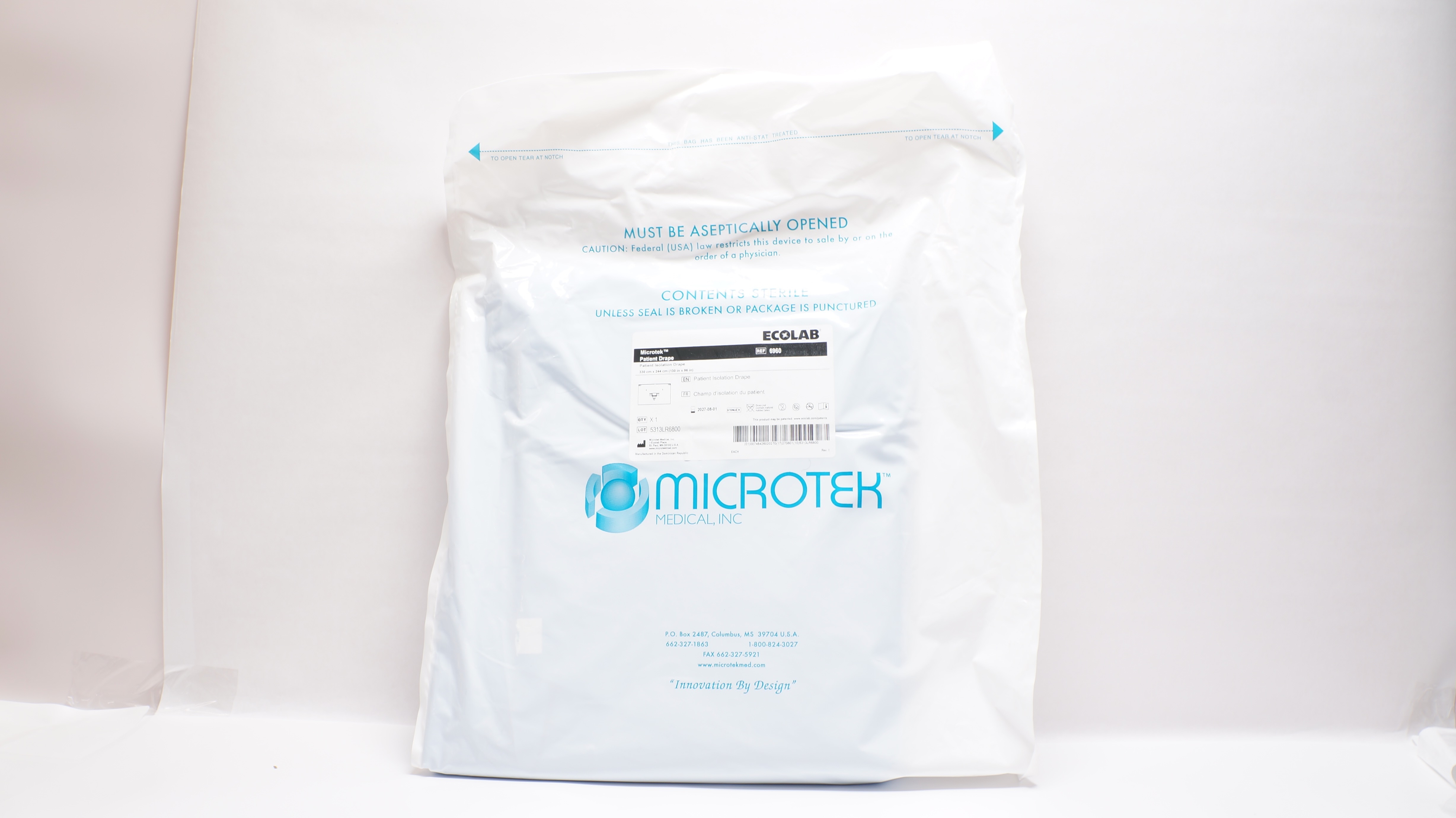 Microtek 6960 Ecolab Patient Isolation Drape 130In x 96in