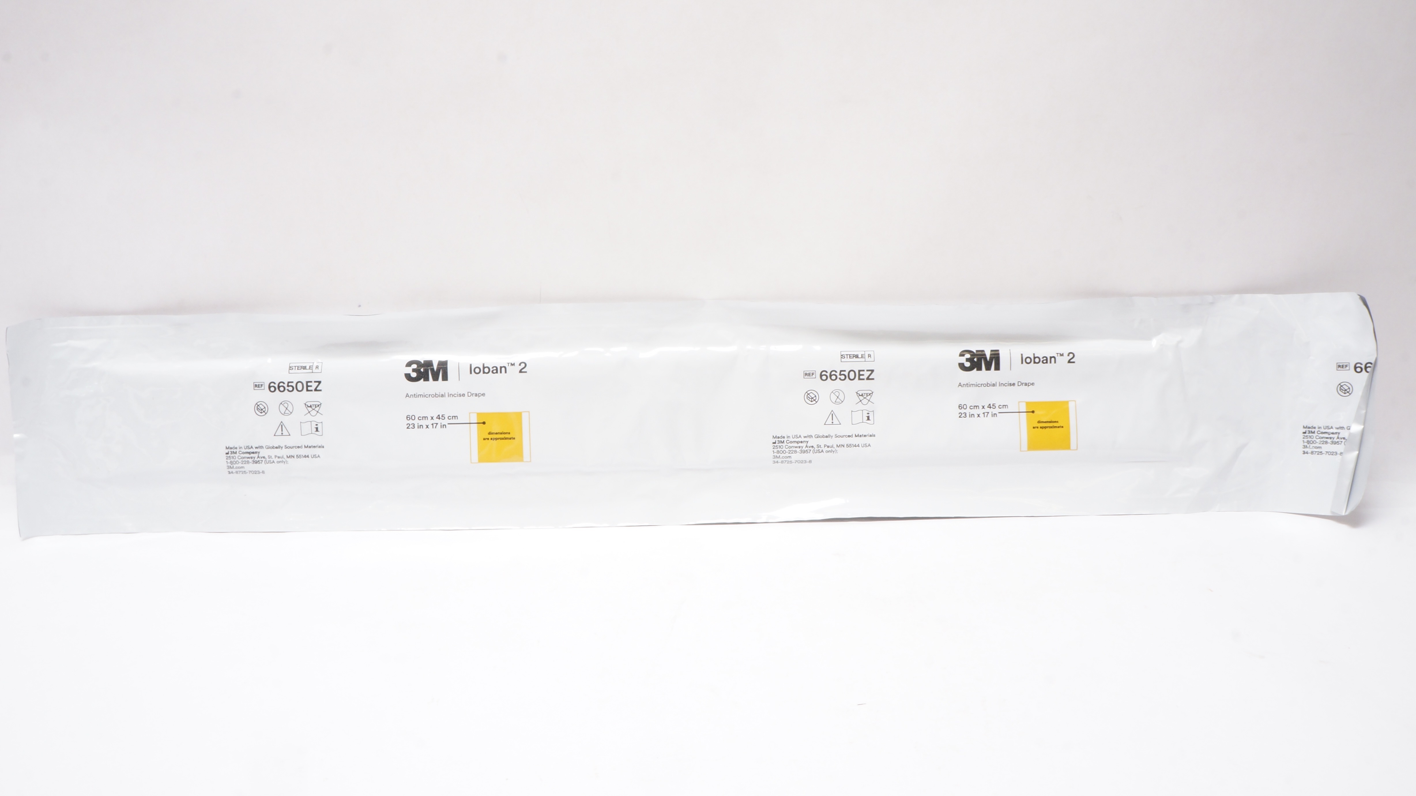 3M 6650EZ Loban 2 Antimicrobial Incise Drape 23inch x 17inch