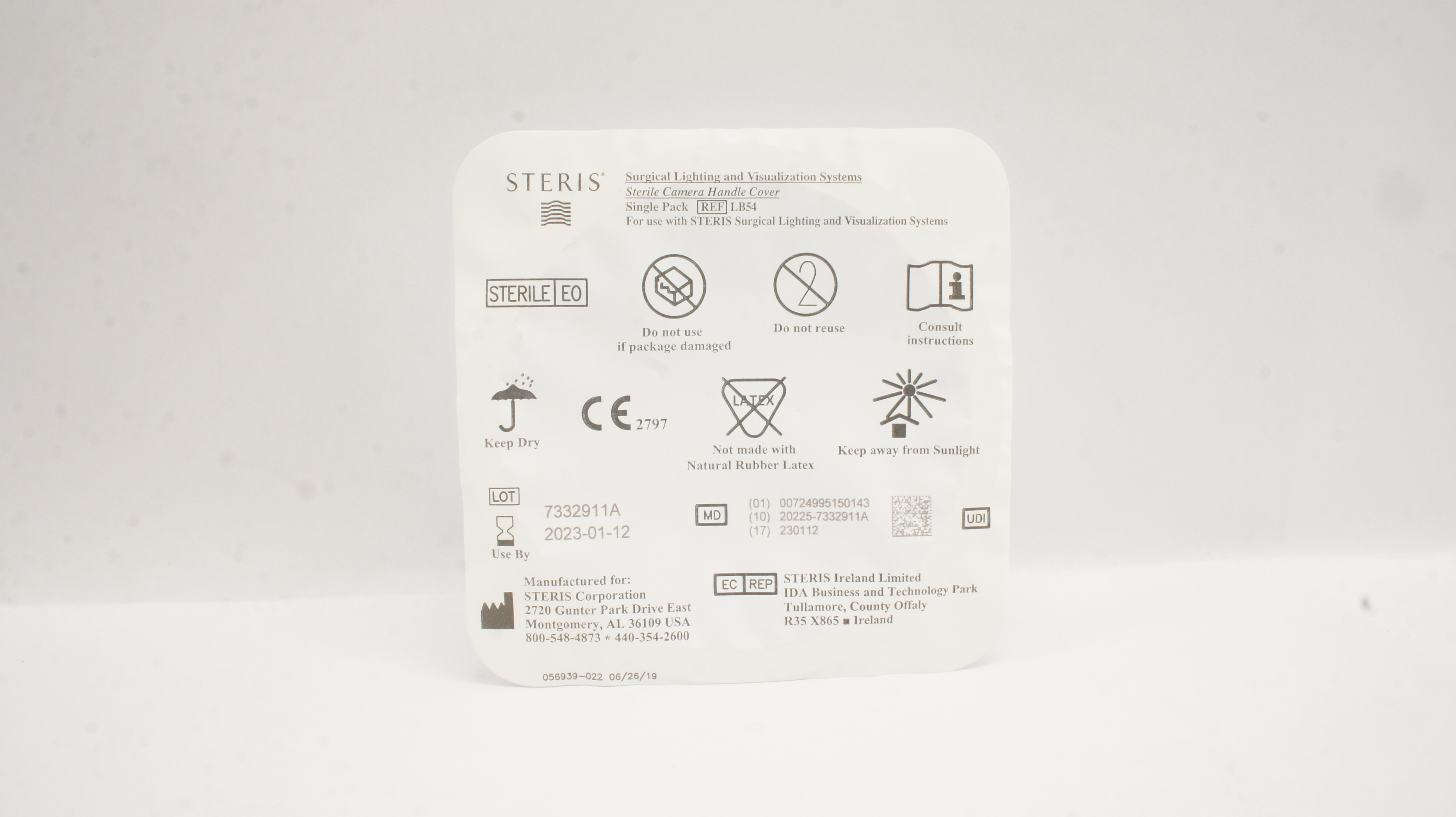 Steris LB54 Surgical Lighting and Visualization Systems Camera Handle Cover
