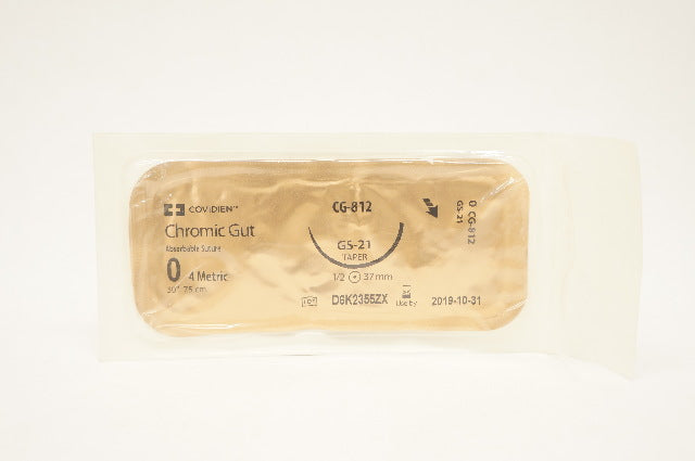 Covidien CG-812 Chromic Gut Absorbable Stre GS-21 Taper Size 0 30inch (x)