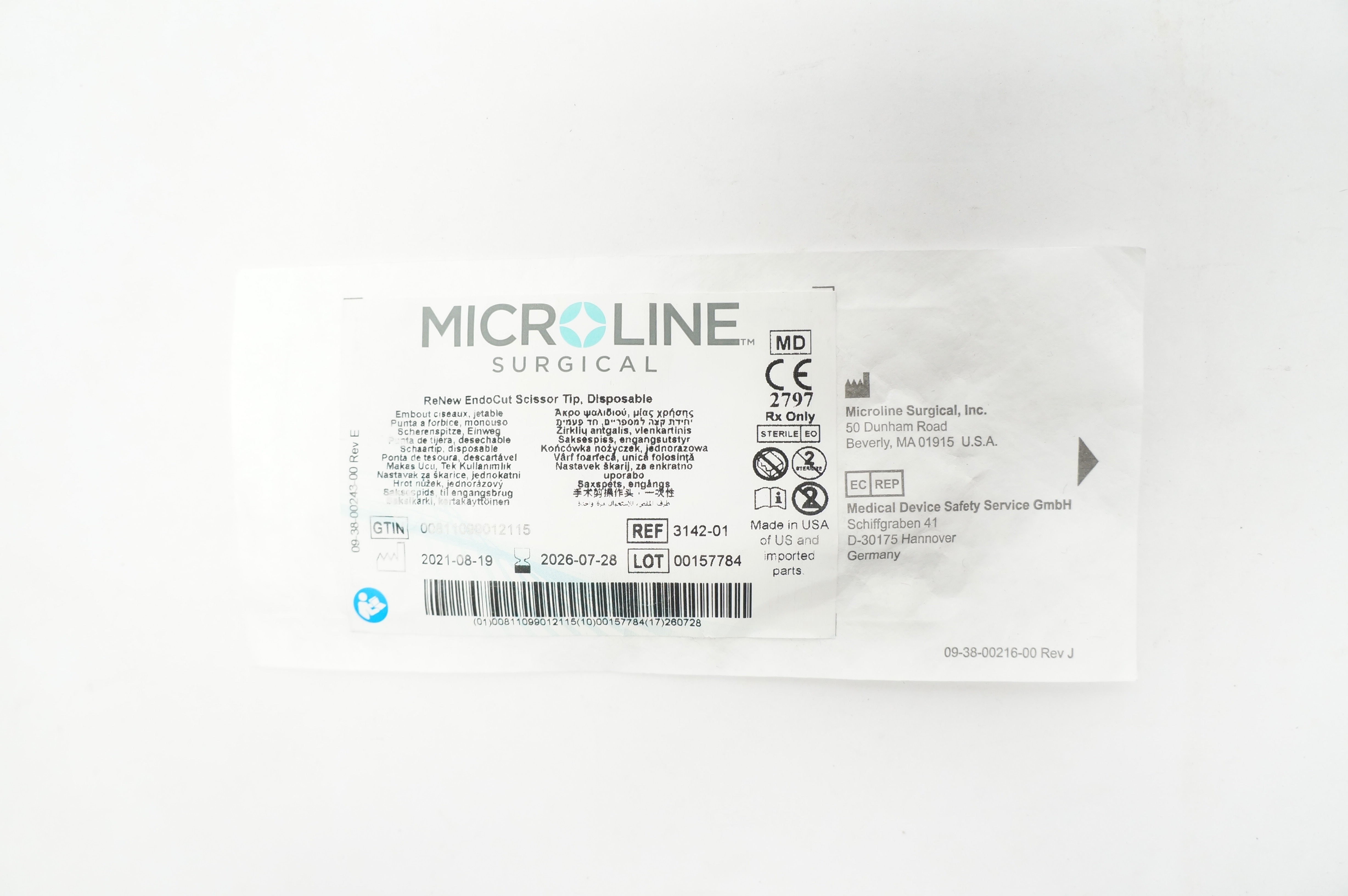 Microline 3142-01 ReNew EndoCut Scissor Tip Disposable