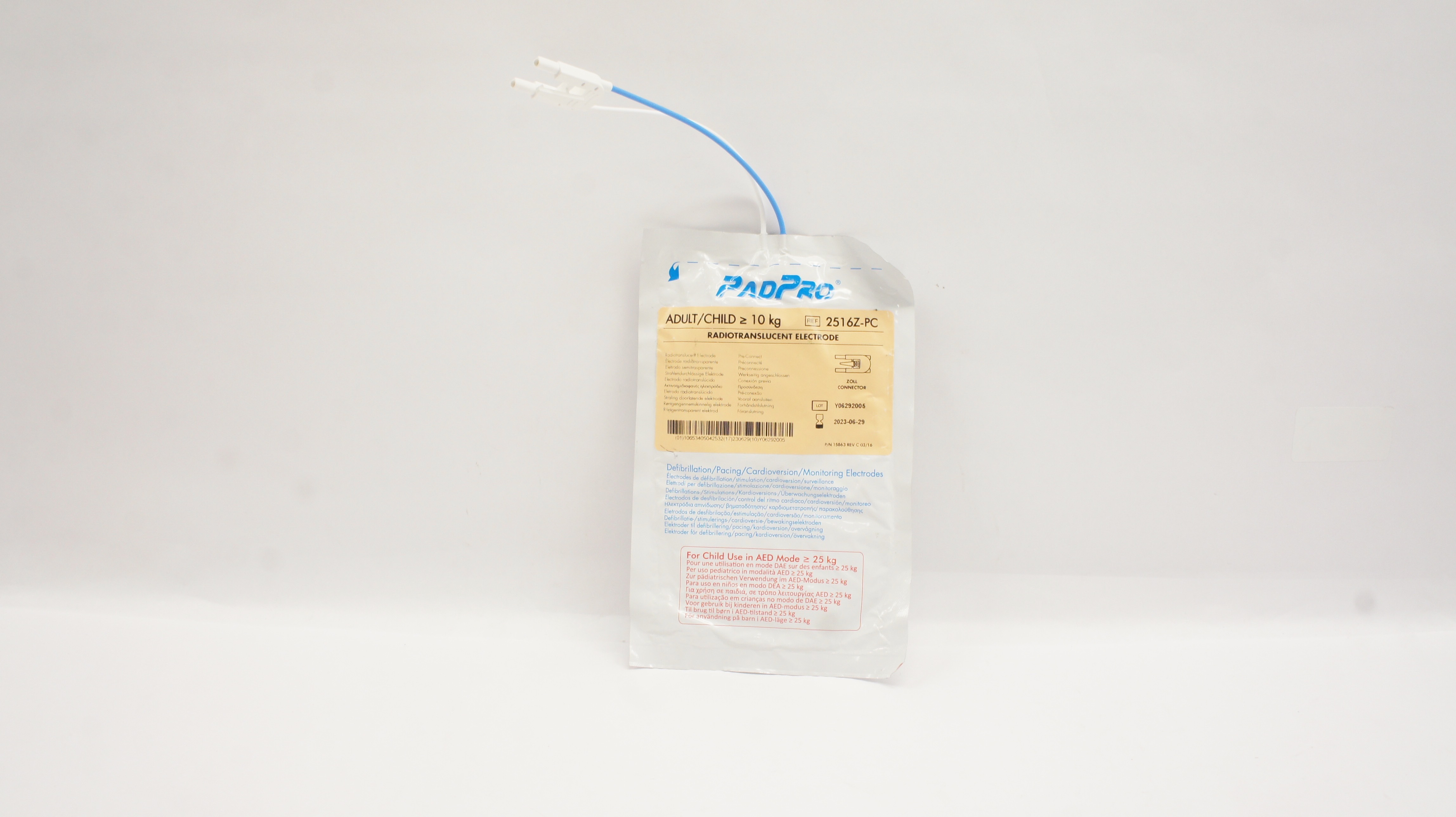 ConMed 2516Z-PC PadPro Radiotranslucent Electrode Adult/Child ≥ 10kg