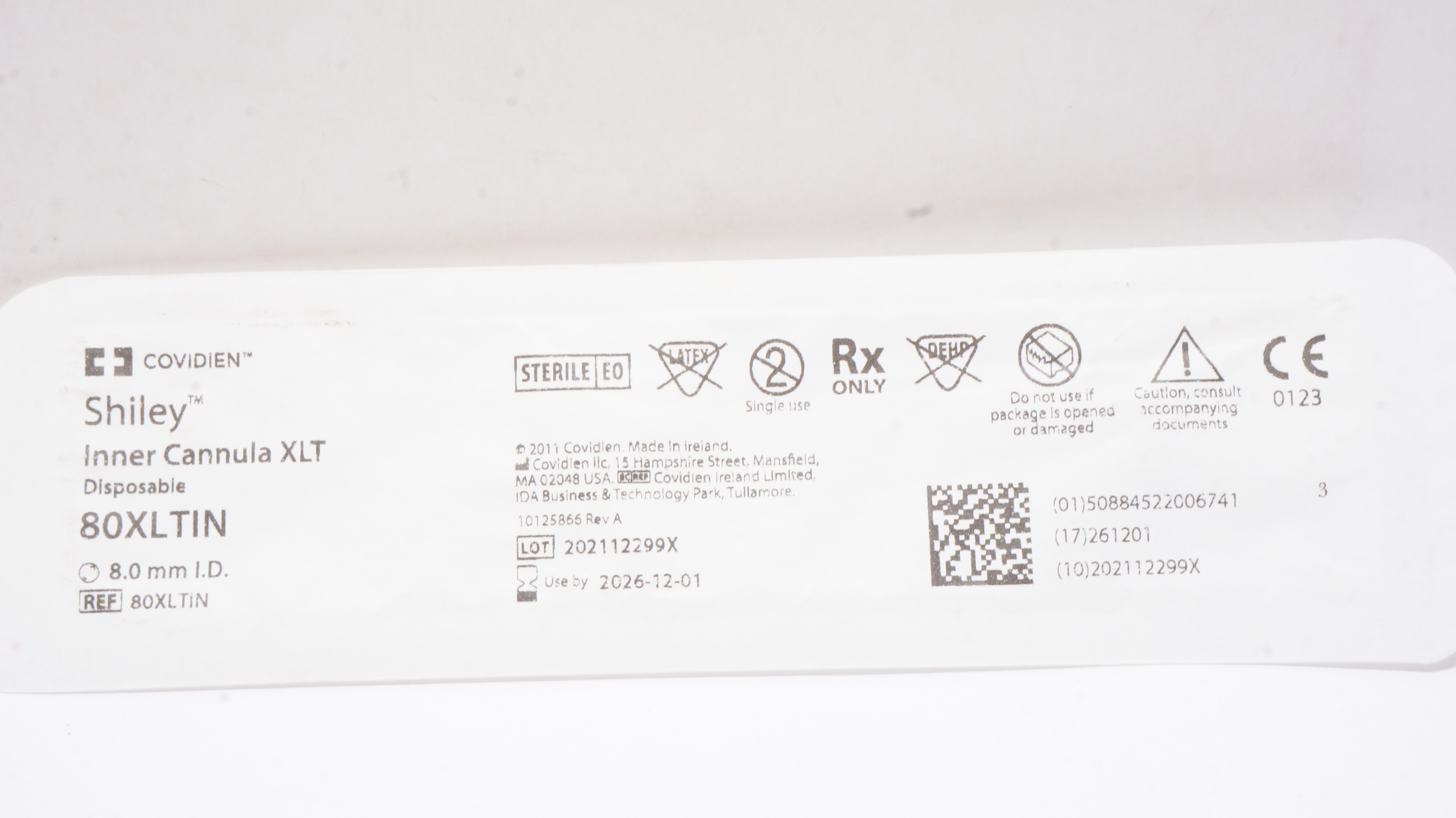 Covidien 80XLTIN Shiley Inner Cannula XLT Disposable 8.0mm I.D.