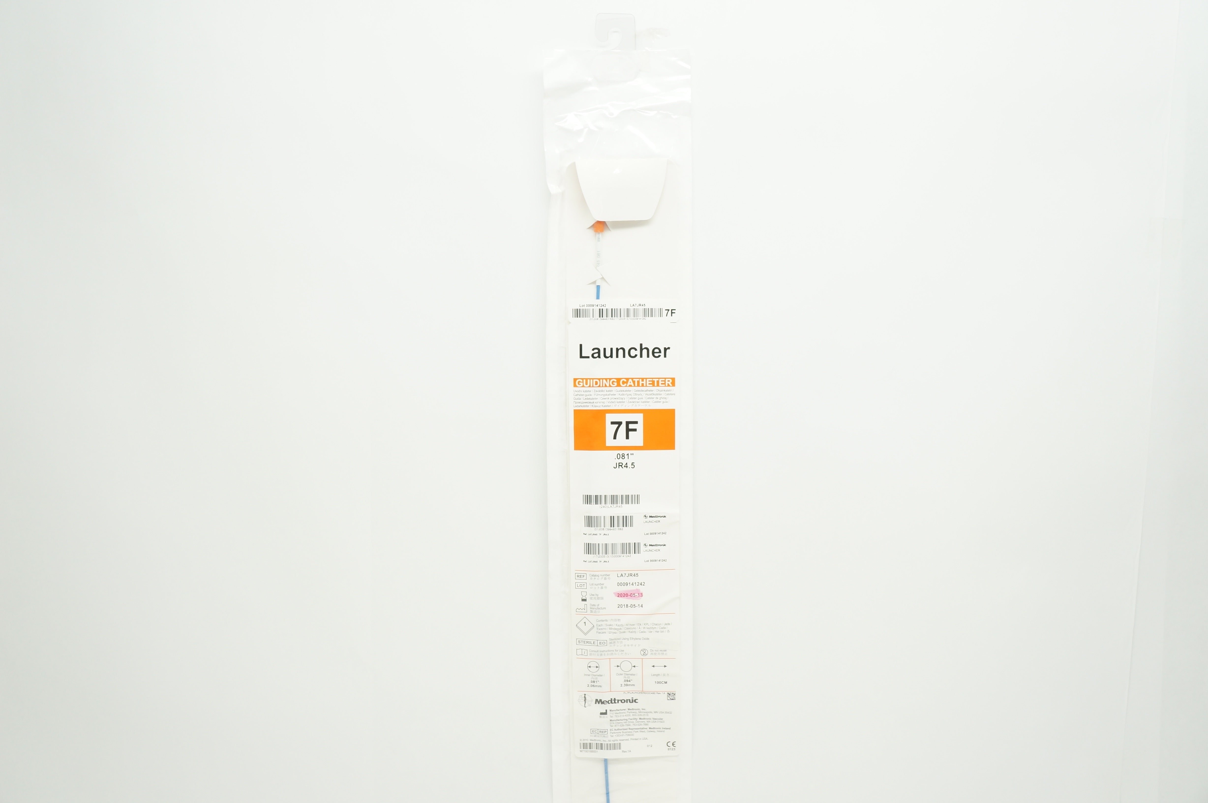 Medtronic LA7JR45 Launcher Guiding Cath. 7F x .081inch, JR4.5 (x)