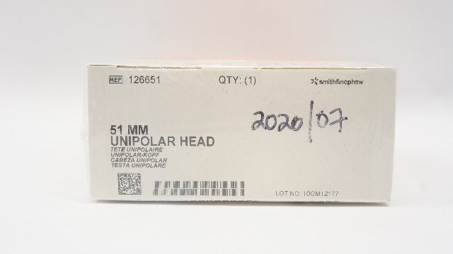 Smith&Nephew 126651 CO-CR Unipolar Head 51mm (x)