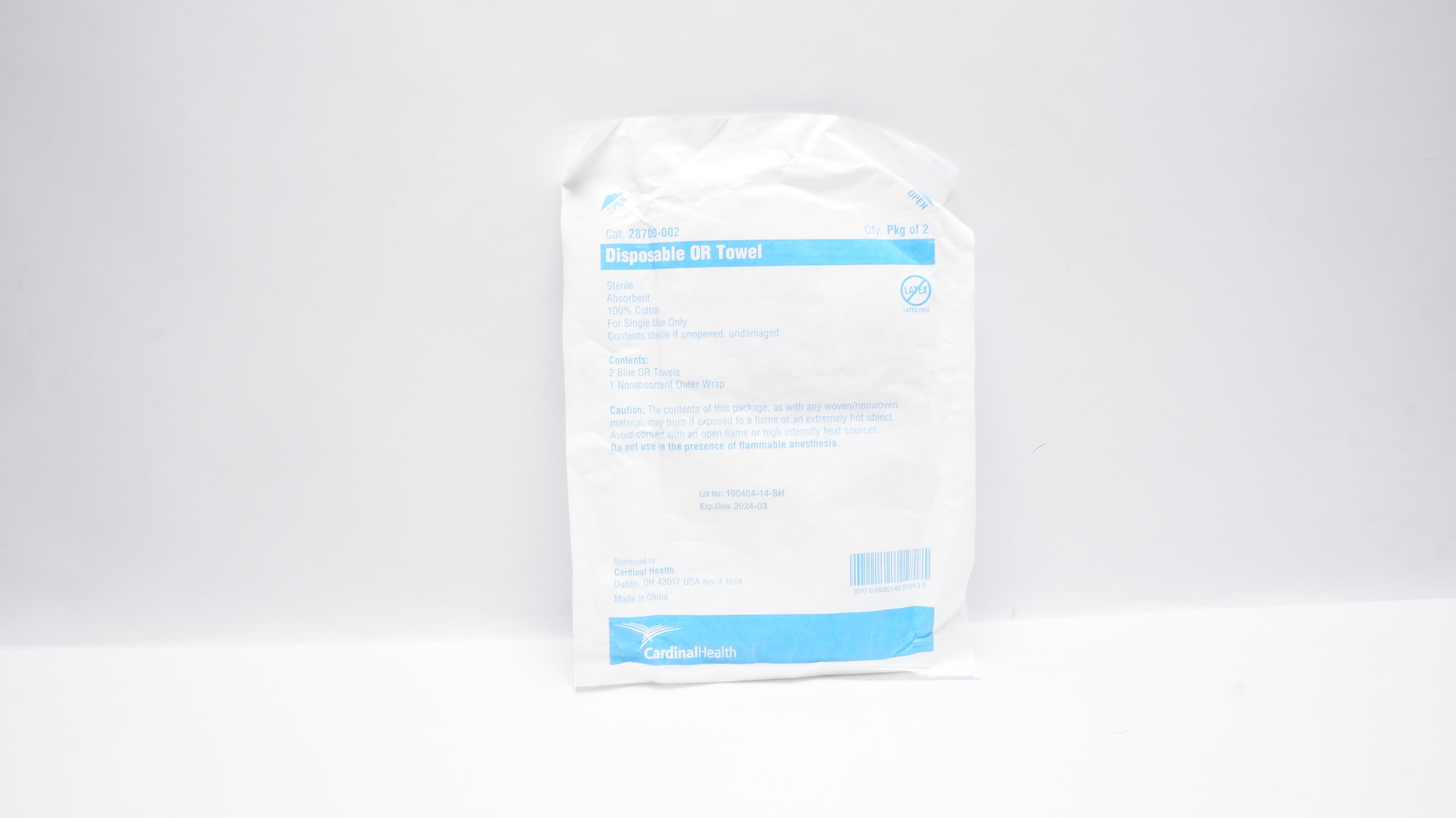 Cardinal Health 28700-002 Disposable OR Towel Sterile Absorbent (x)- Pack of 2