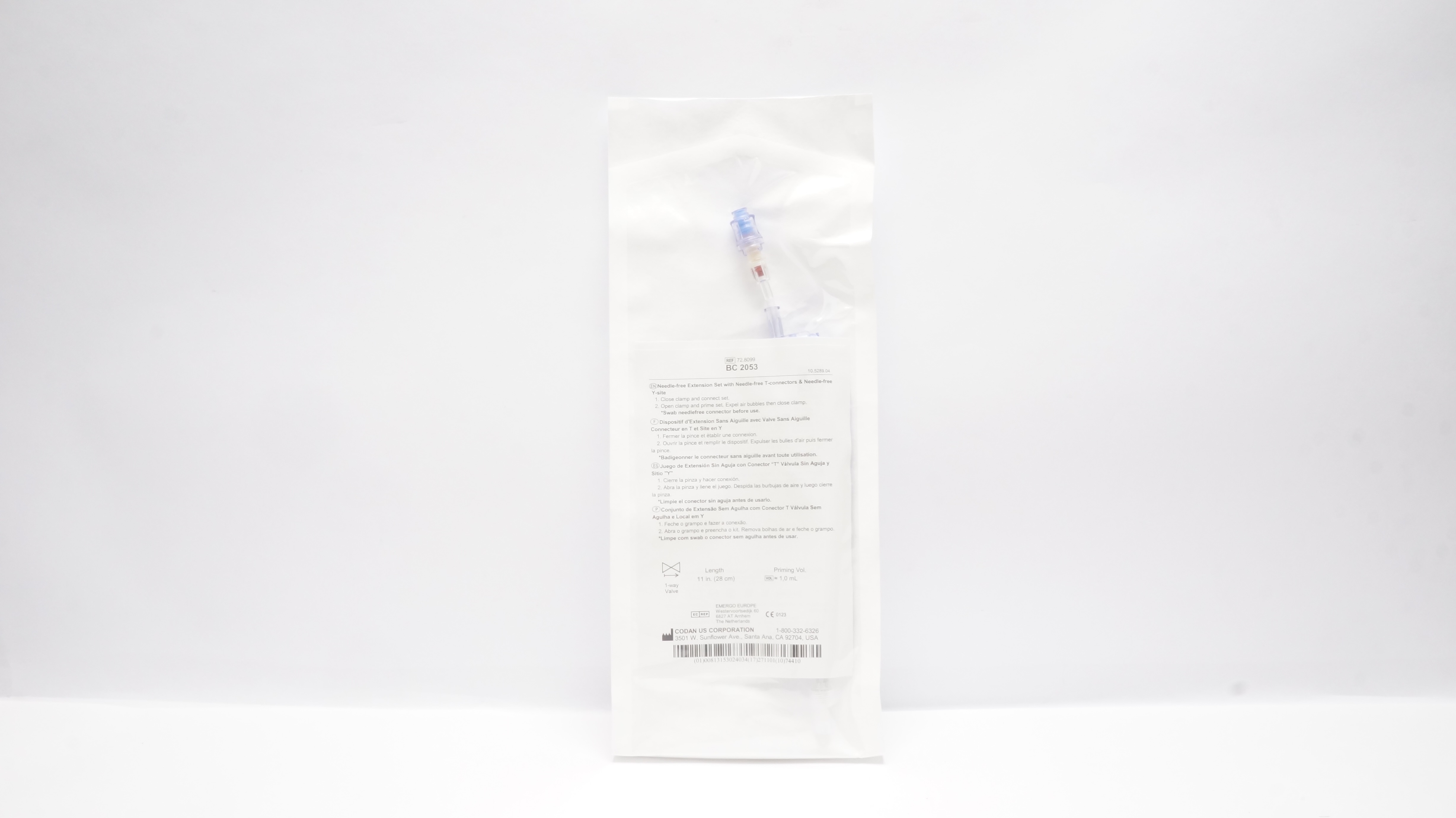 Codan 72.8099 Needle-Free Extension Set w/ T-Connectors & Needle-Free Y-Site