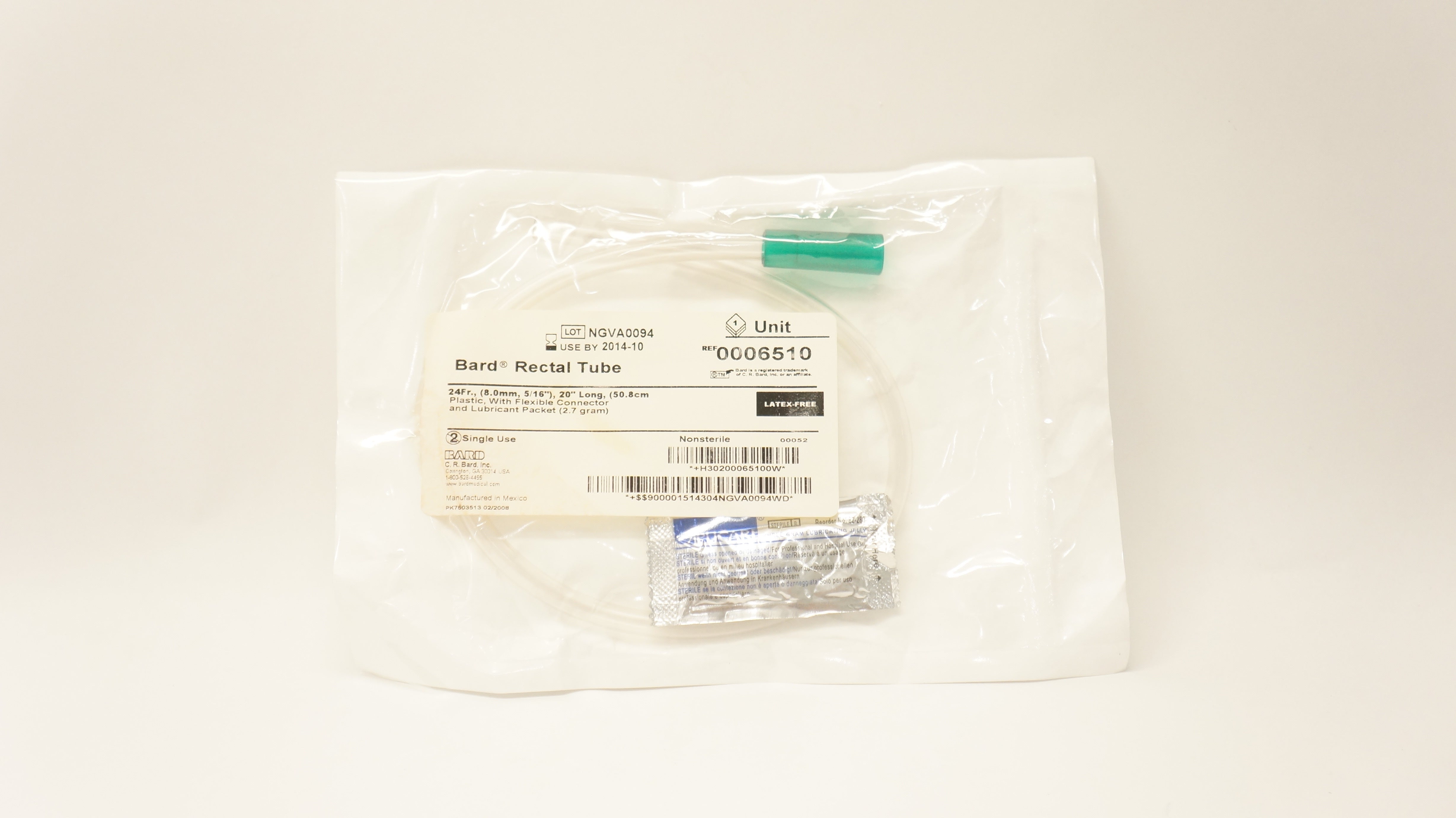 Bard 0006510 Rectal Tube 24Fr x  20 inch Long (x)