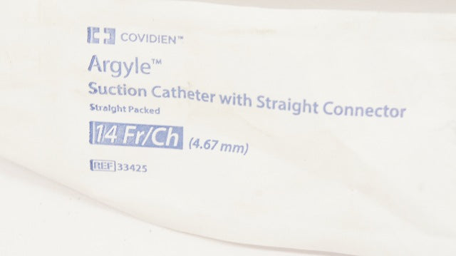 Covidien 33425 Argyle Suction Cath. with Straight Connector 14Fr/Ch