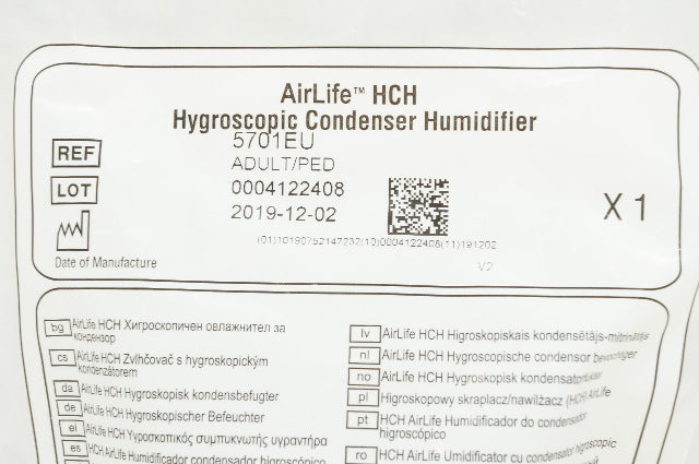 Vyaire 5701EU AirLife HCH Hygroscopic Condenser Humidifier Adult/Ped