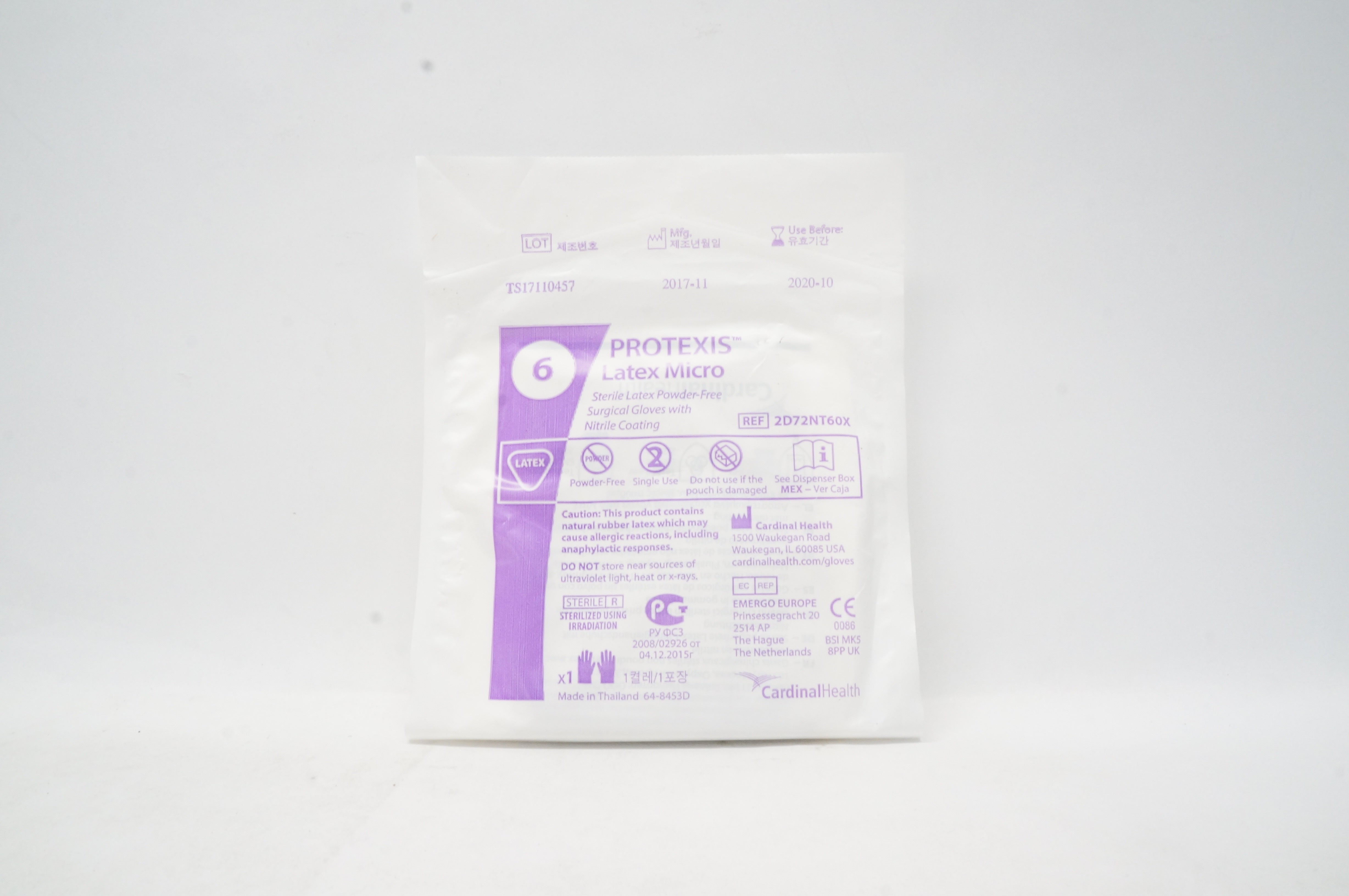 Cardinal Health 2D72NT60X Protexis Sterile Latex Micro Surgical Gloves Size 6 (x)