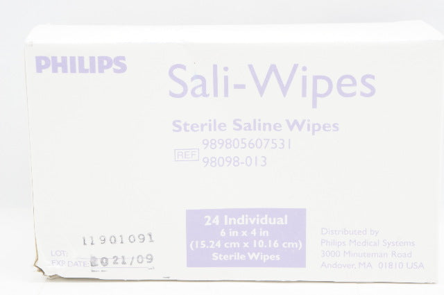 Philips 98098-013 Sali-Wipes Sterile Saline Wipes 6 x 4 inch - Box of 24 (x)