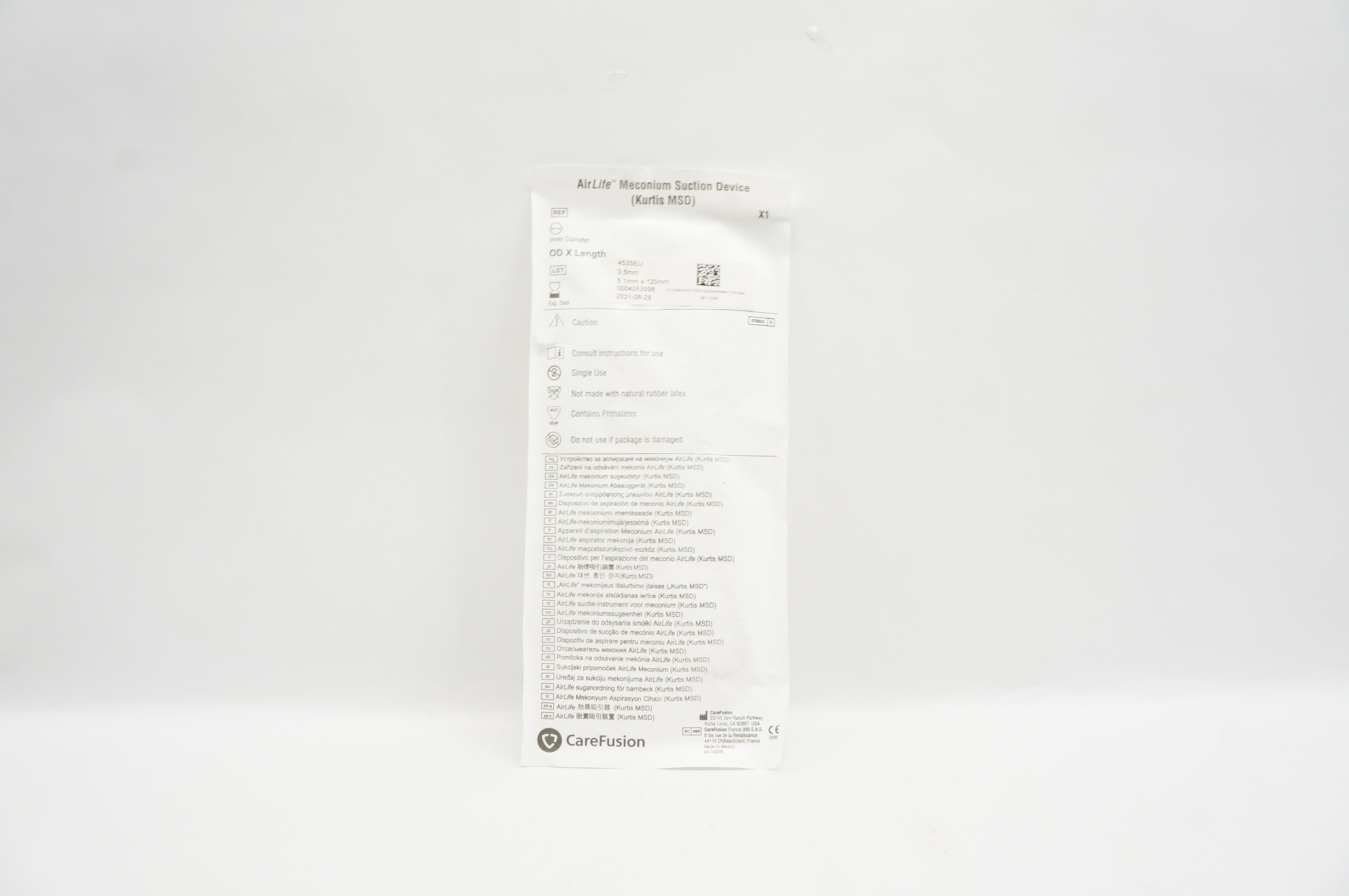 CareFusion 4535EU Airlife Meconium Suction Device 3.5 x 5.1 x 120mm (x)