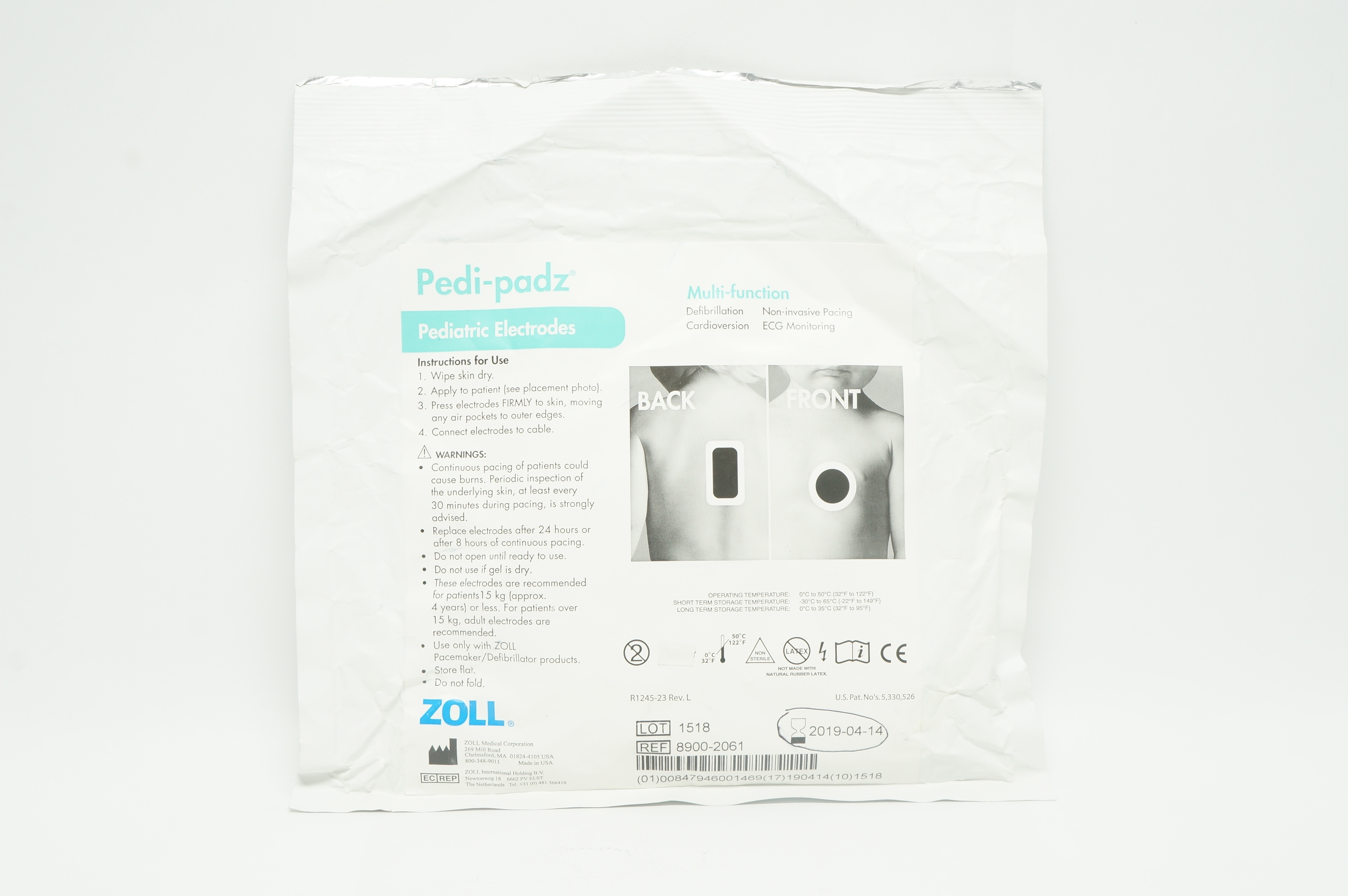 Zoll 8900-2061 Pedi-padz Multi-Function Pediatric Electrodes (x)