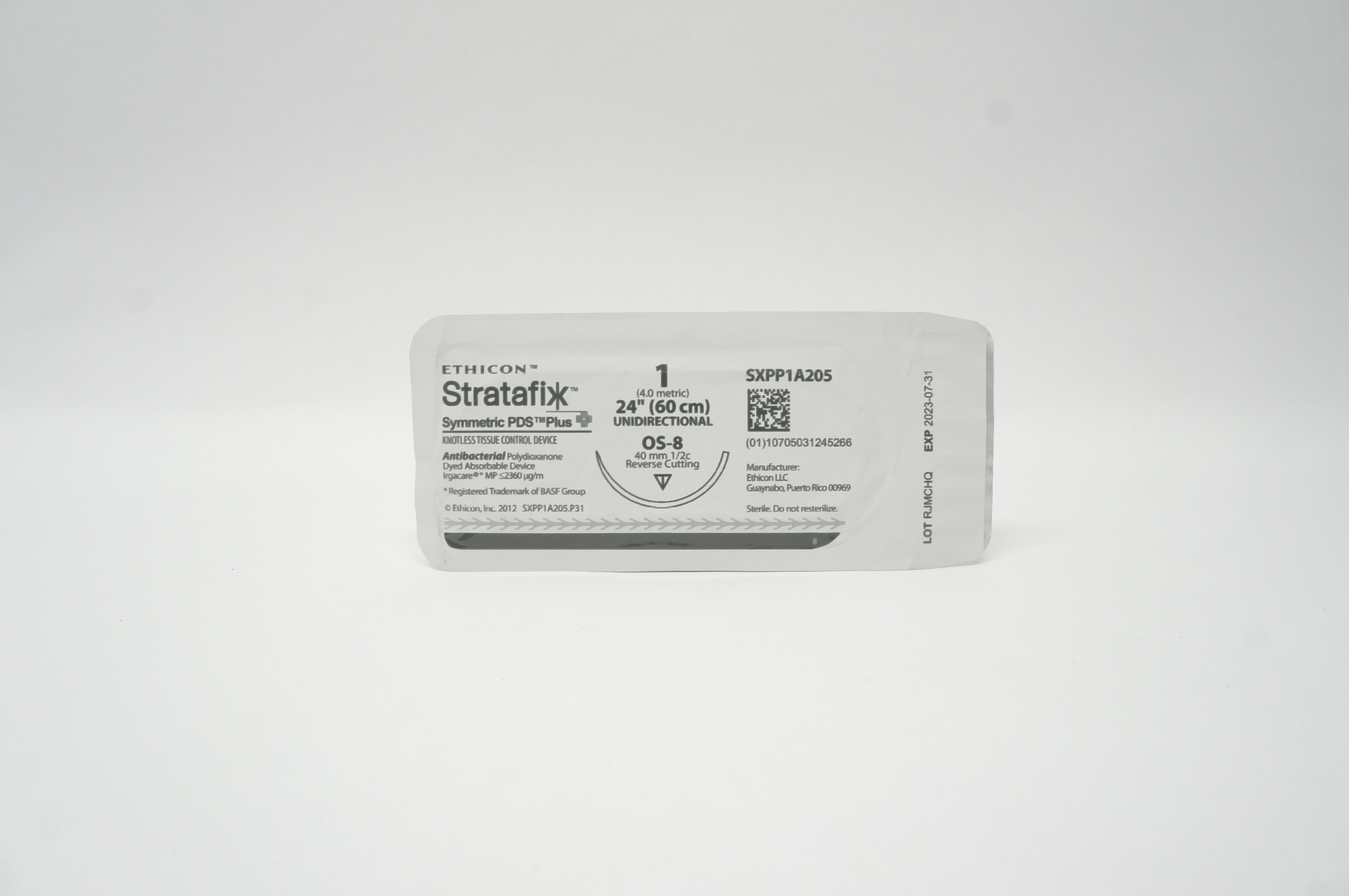 Ethicon SXPP1A205 1 Stratafix OS-8 40mm 1/2c Reverse Cutting, 24inch