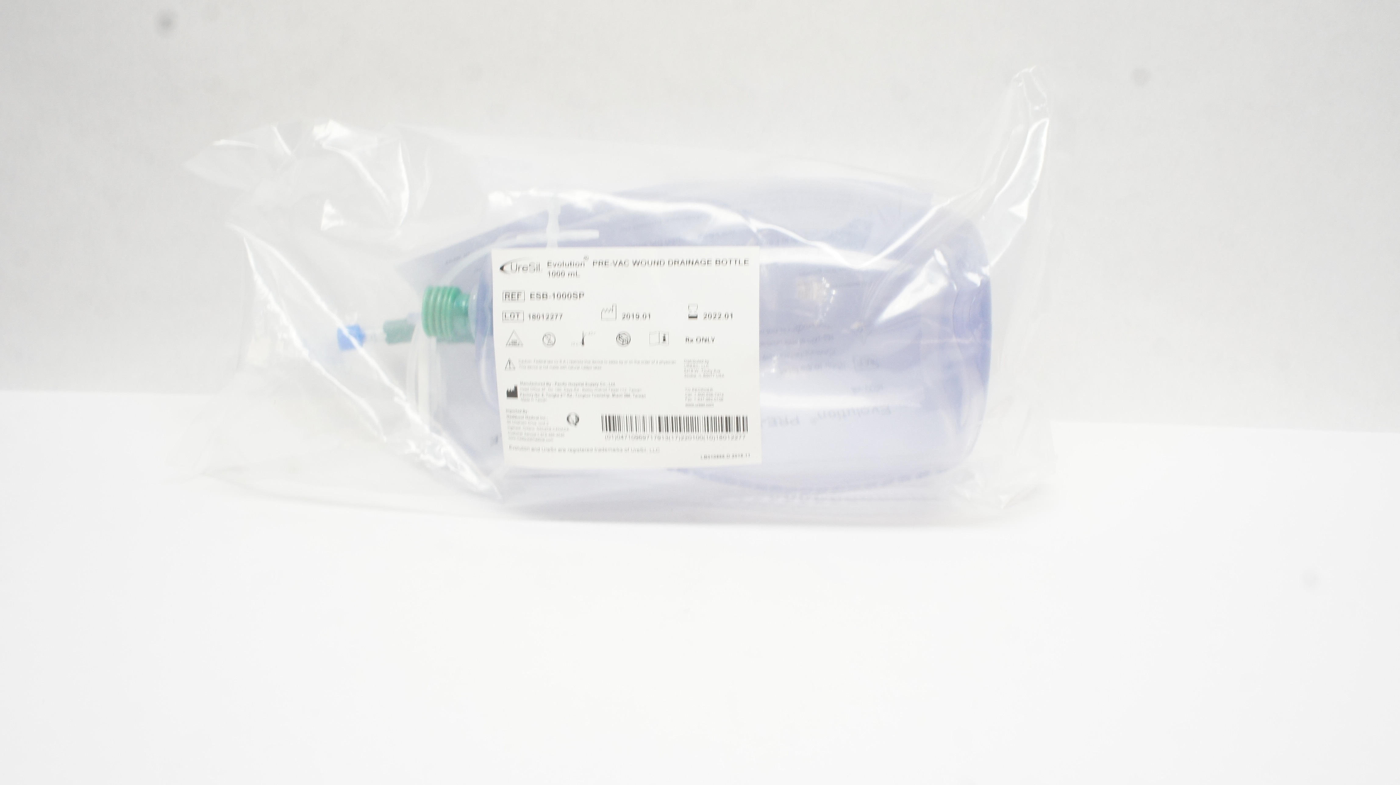 UreSil ESB-1000SP Evolution Pre-Vac Wound Drainage Bottle, 1000mL (x)