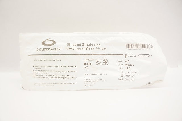 SourceMark M0322 Silicone Laryngeal Mask Airway Size 4, 110-154lbs <30ml/60cm(x)