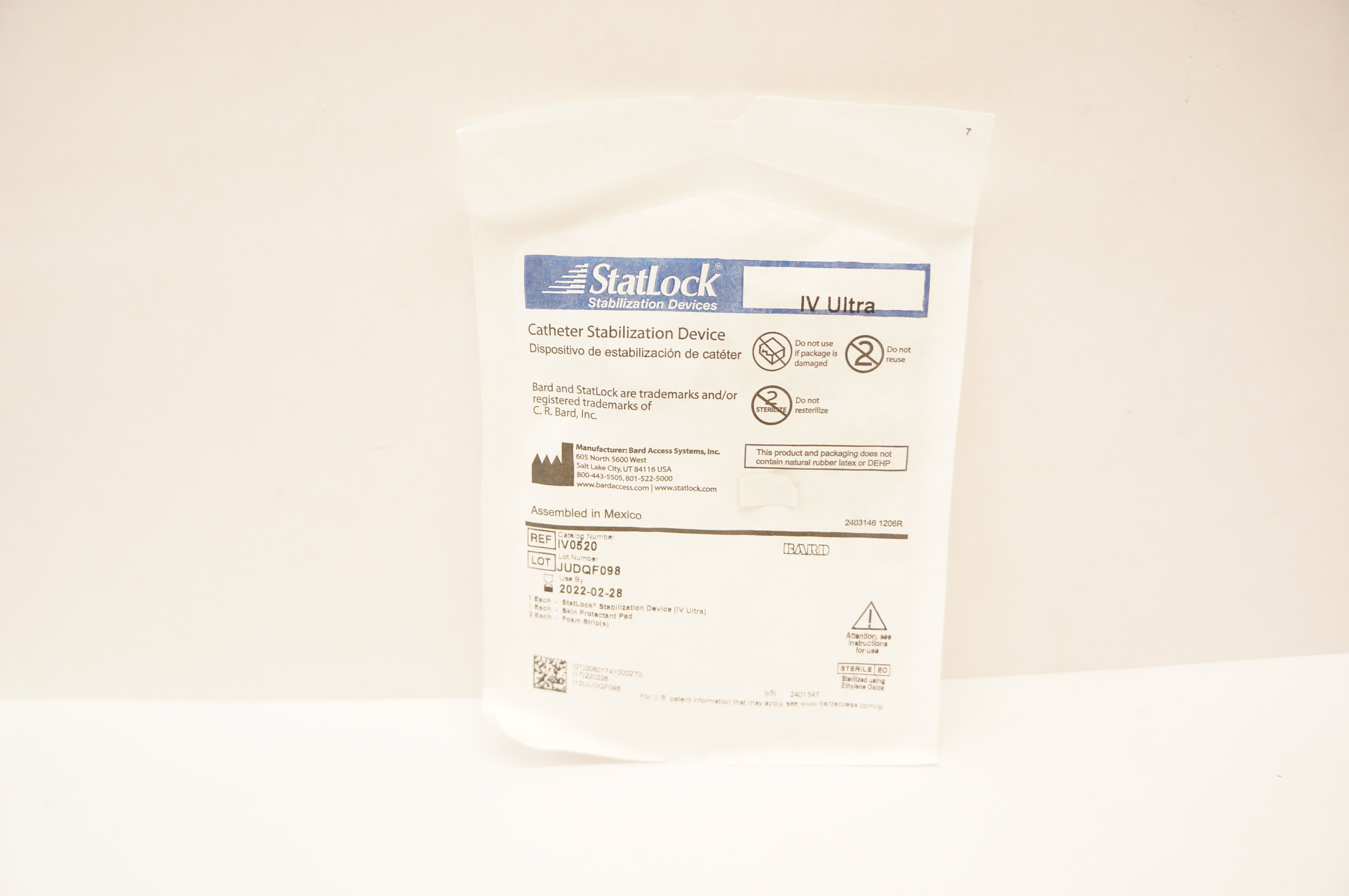 Bard IV0520 StatLock Cath. Stabilization Device IV Ultra (x)