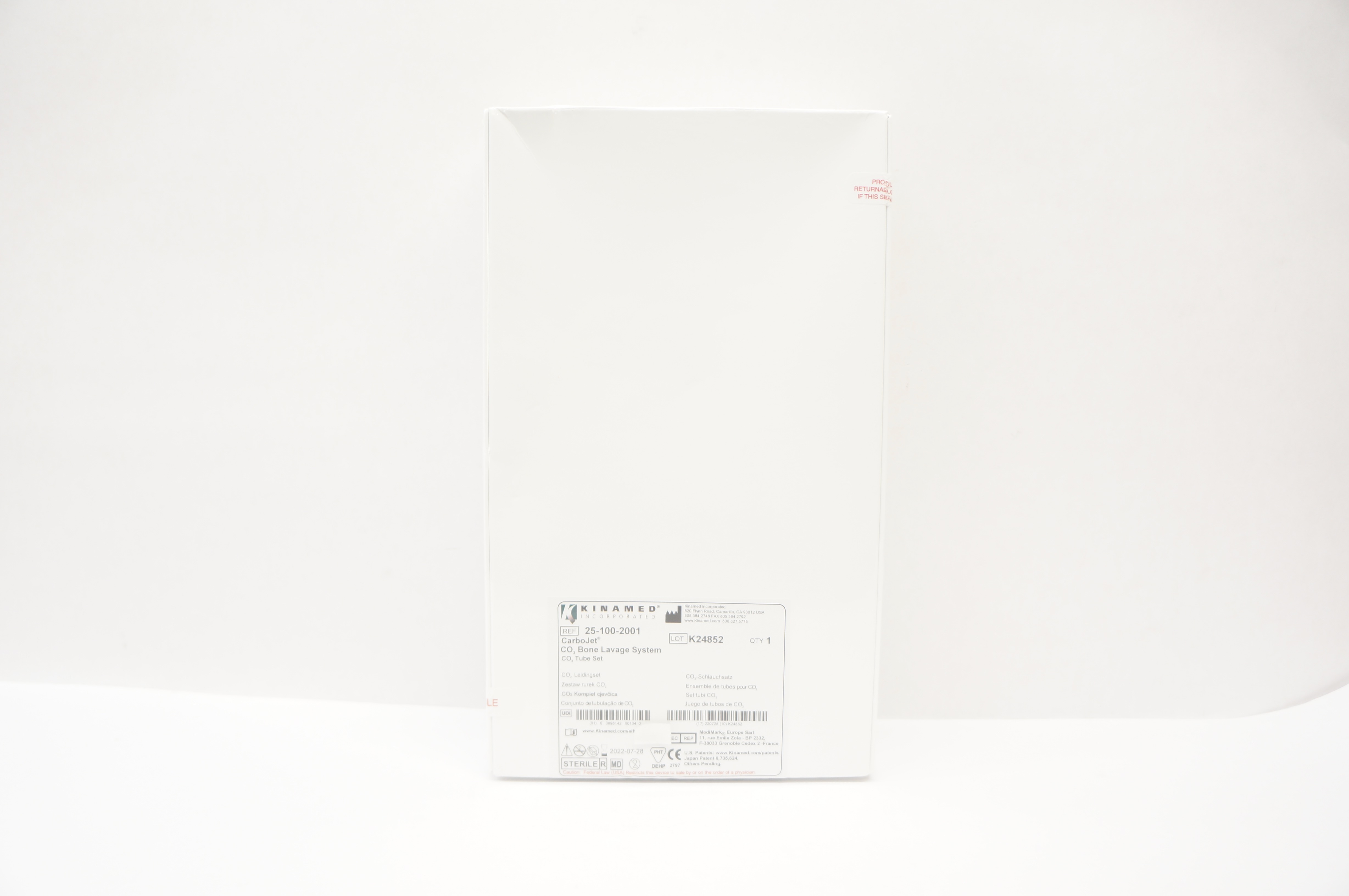 Kinamed 25-100-2001 CarboJet CO2 Bone Lavage System CO2 Tubing Set (x)