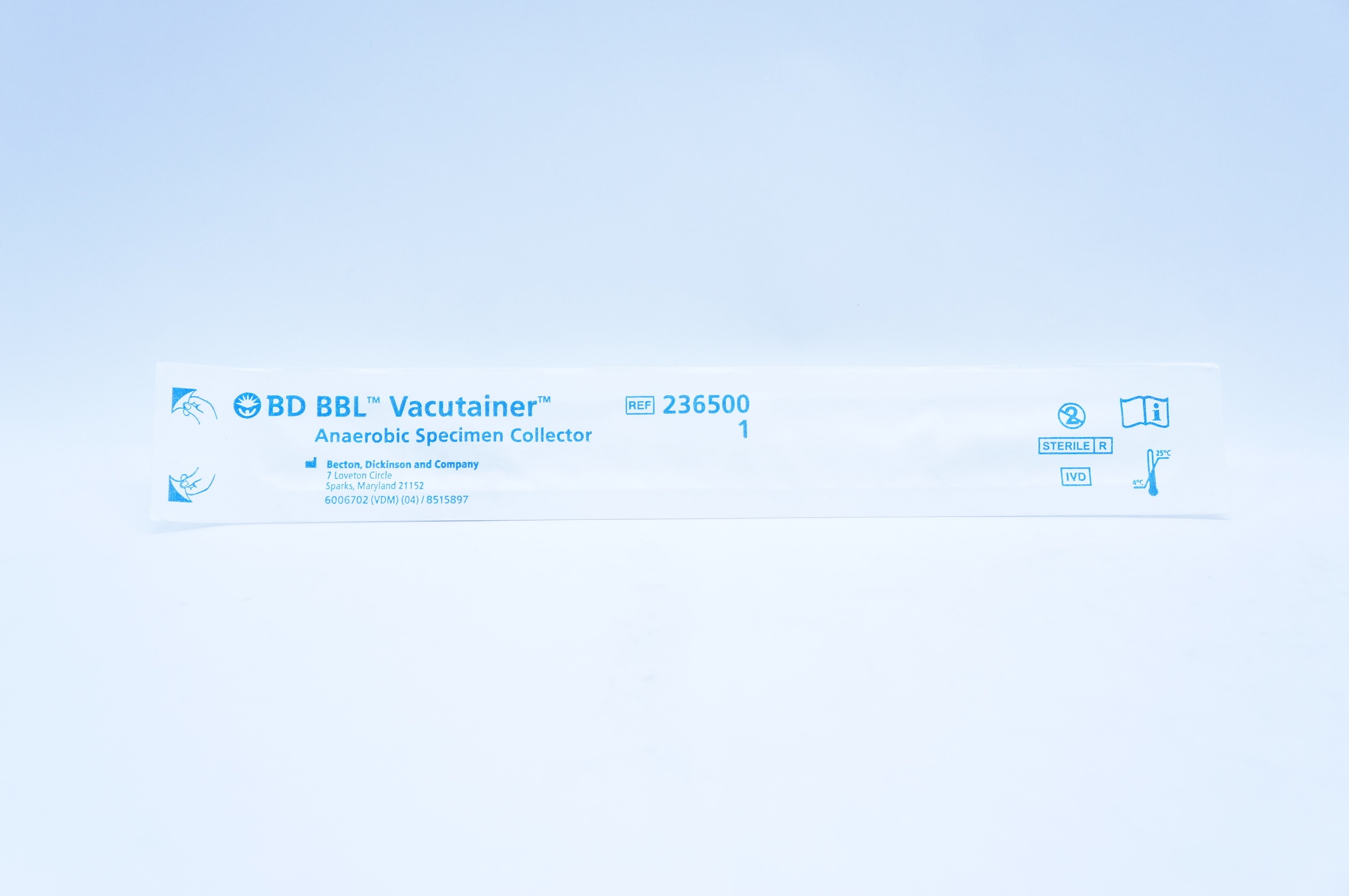 BD 236500 BBL Vacutainer Anaerobic Specimen Collector
