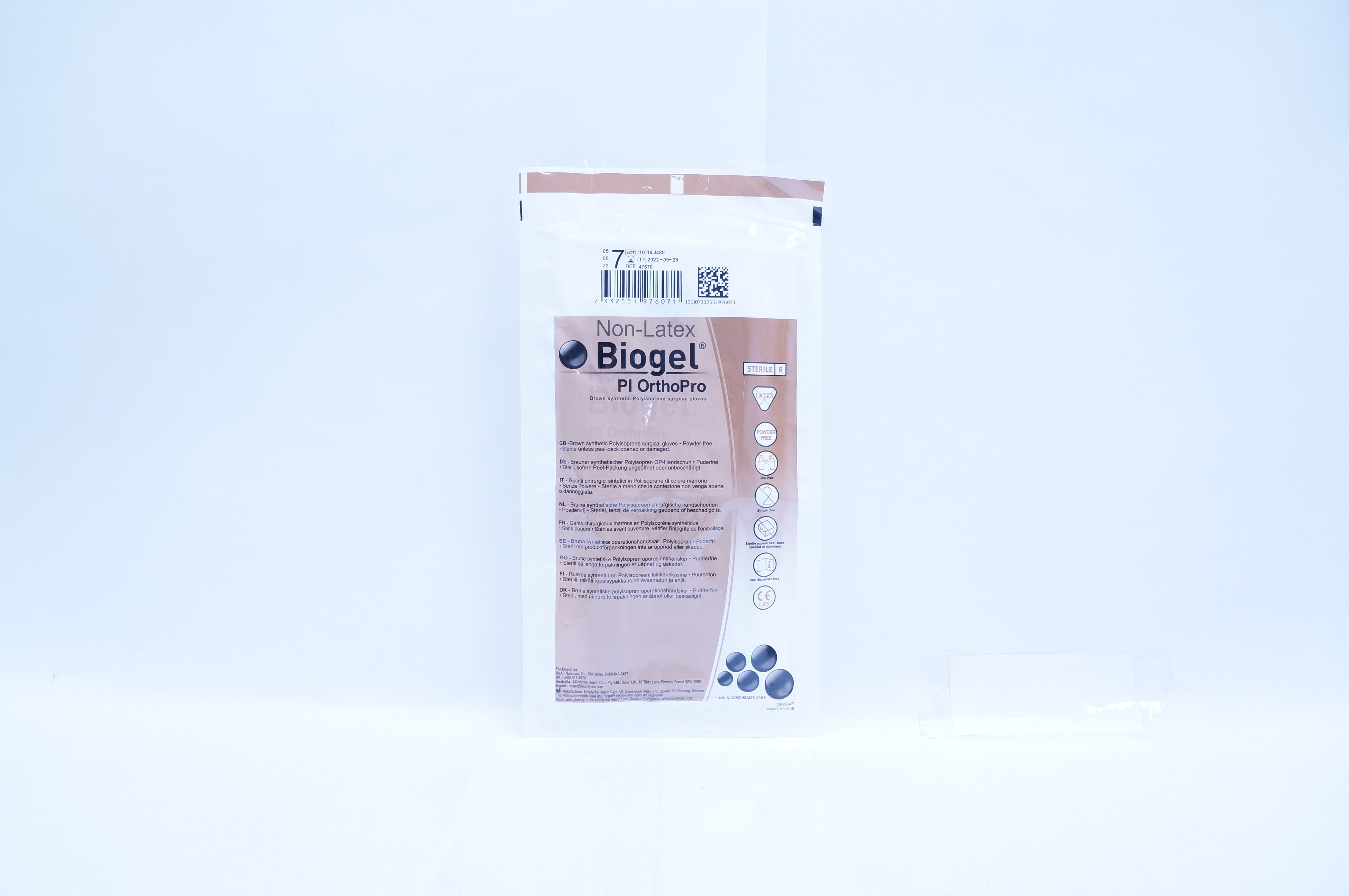 Molnlycke Health Care 47670 Biogel Pl OrthoPro, Size 7