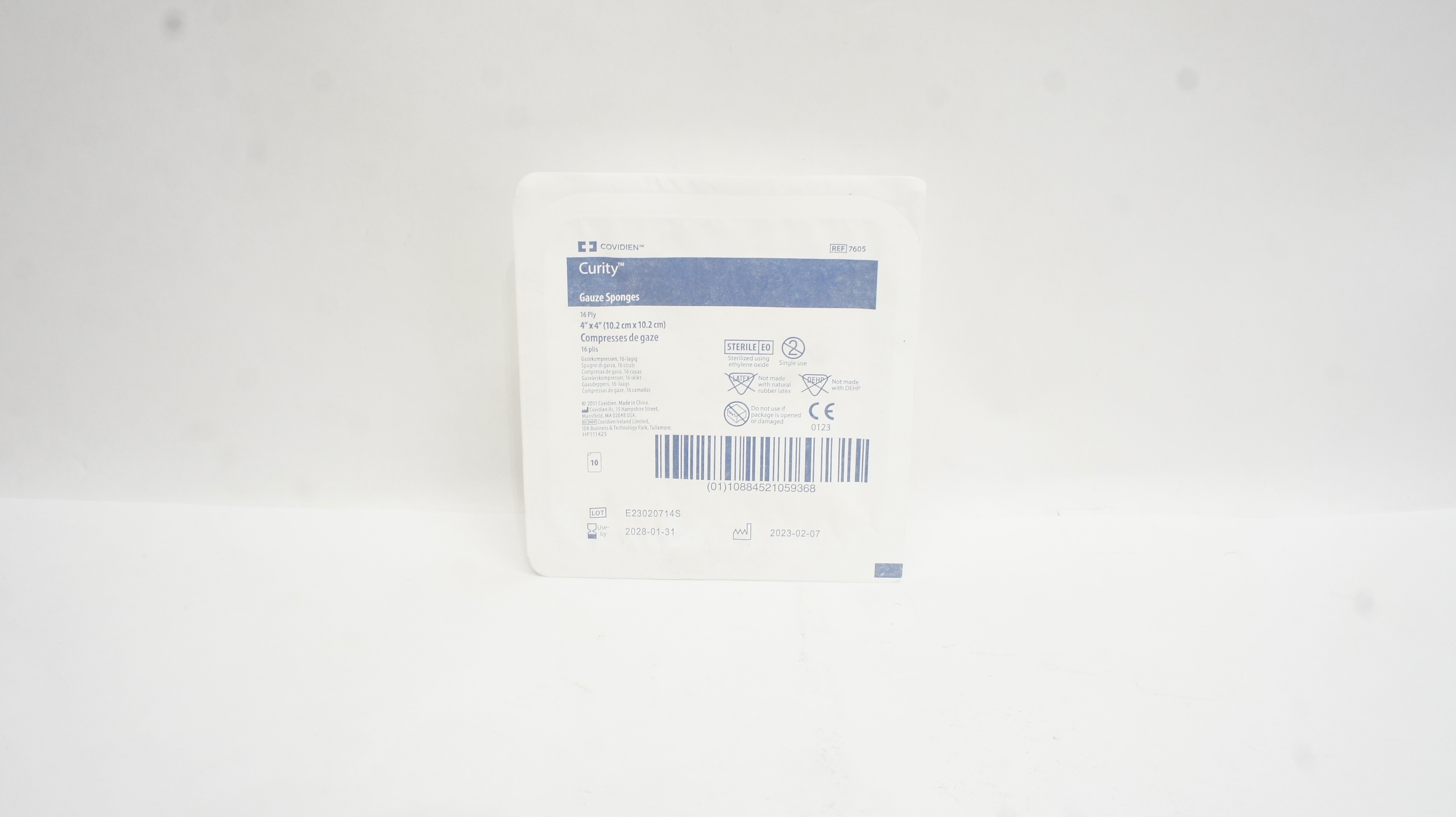 Covidien 7605 Curity Gauze Sponges 16-Ply 4inch x 4inch - Pack of 10