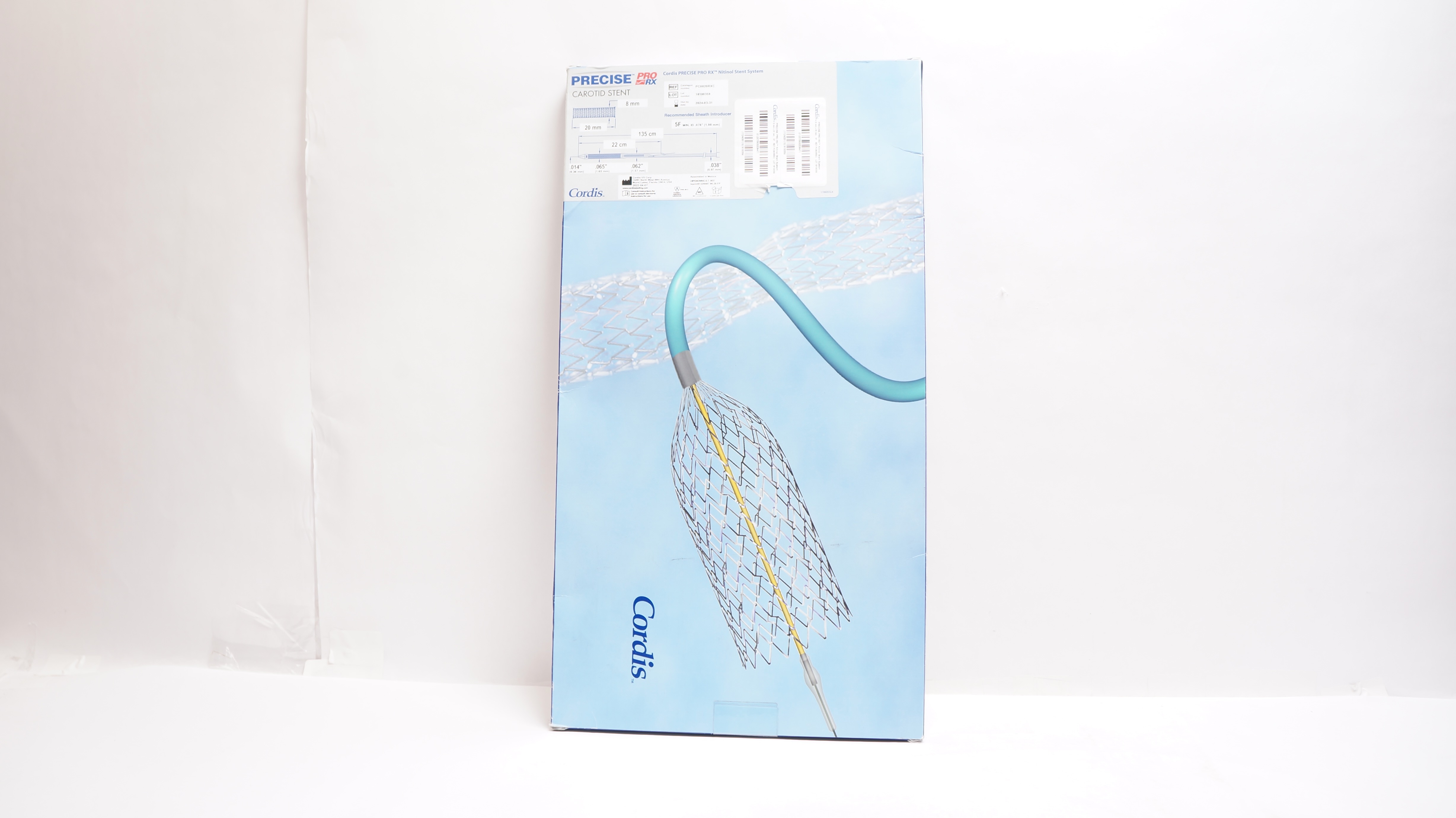 Cordis PC0820RXC PRECISE PRO Rx Nitinol Carotid Stnt. 5F, 8mm x 20mm x