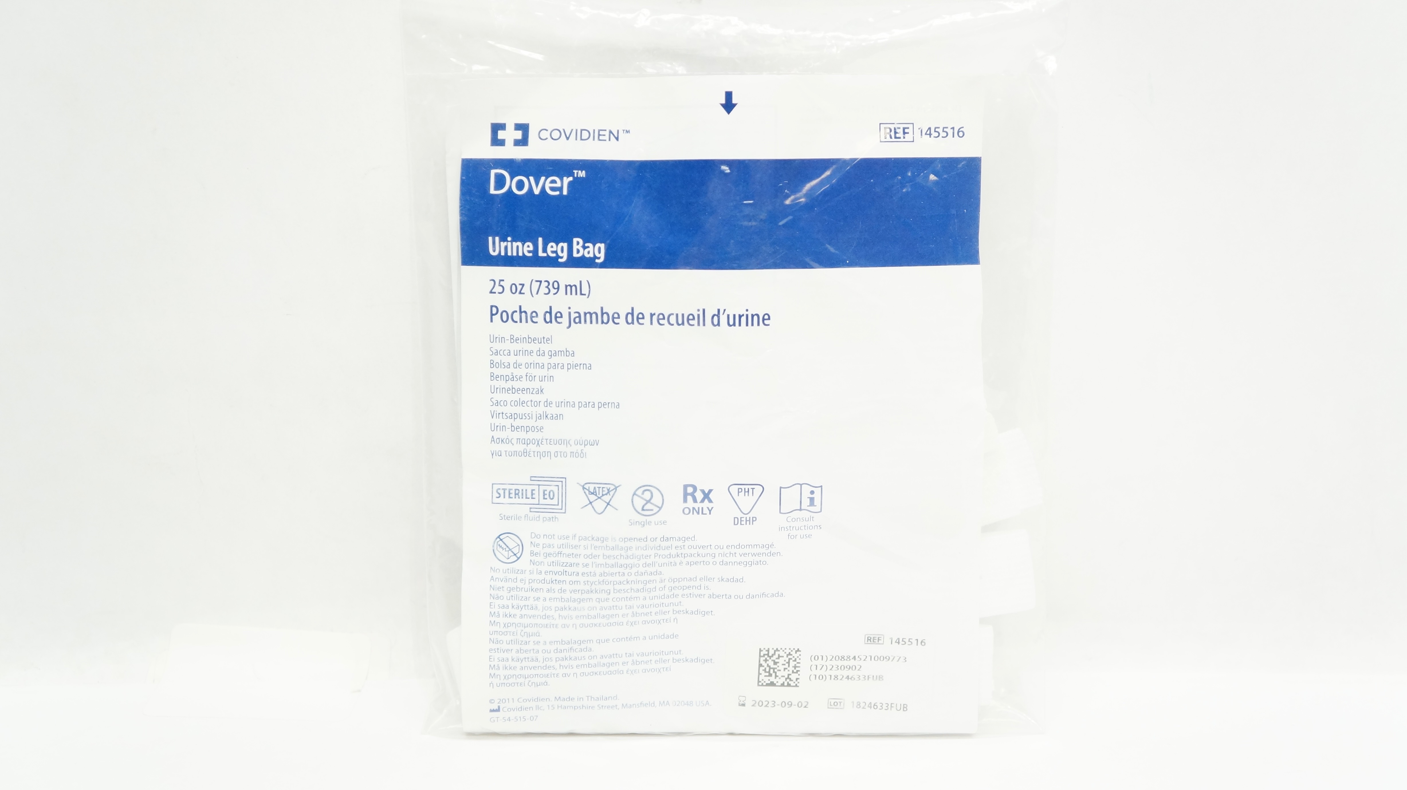 Covidien 145516 Dover Urine Leg Bag 25oz.
