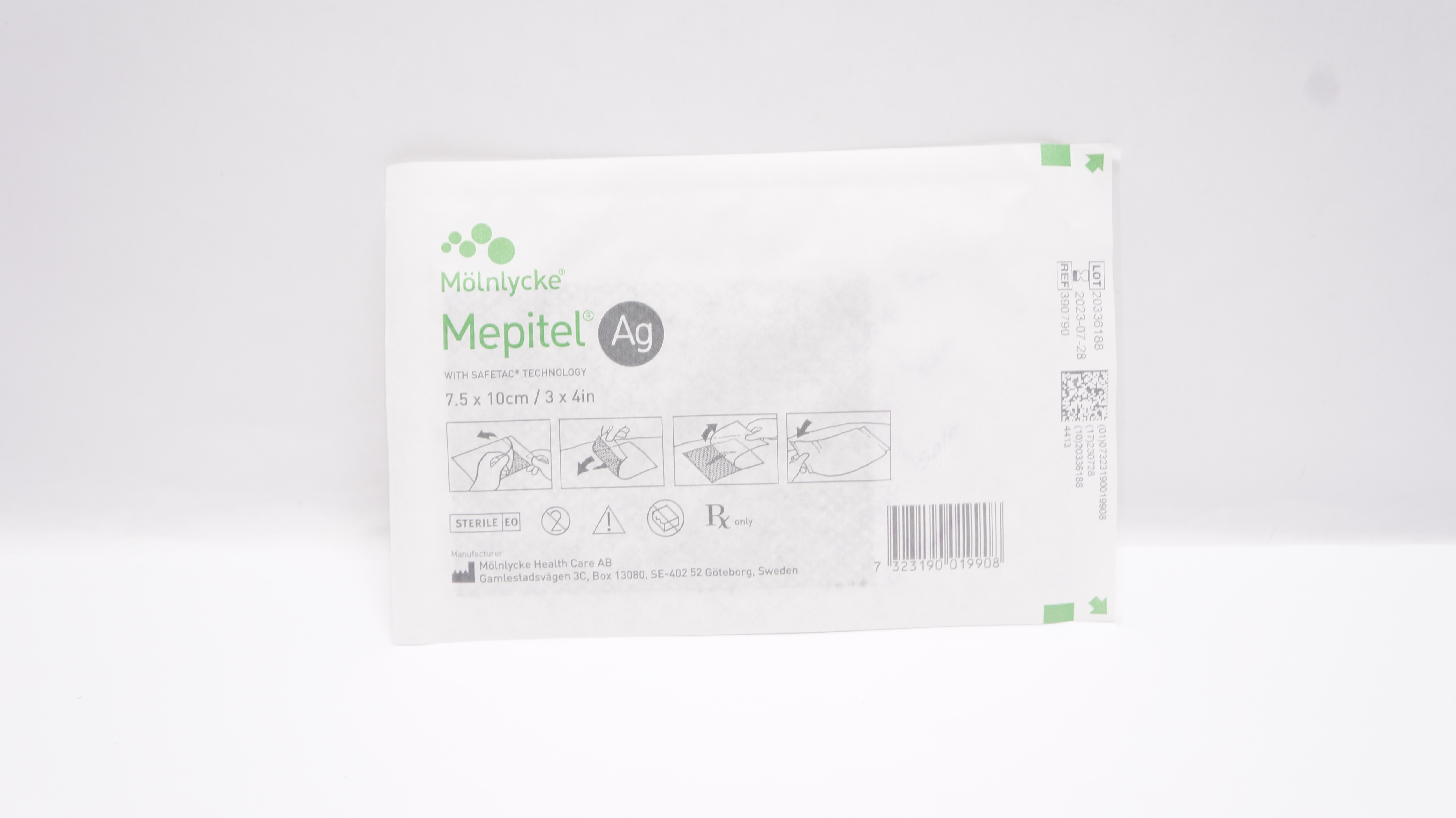 Mölnlycke 390790 Mepitel Ag Wound Contact Layer w/Safetac Technology