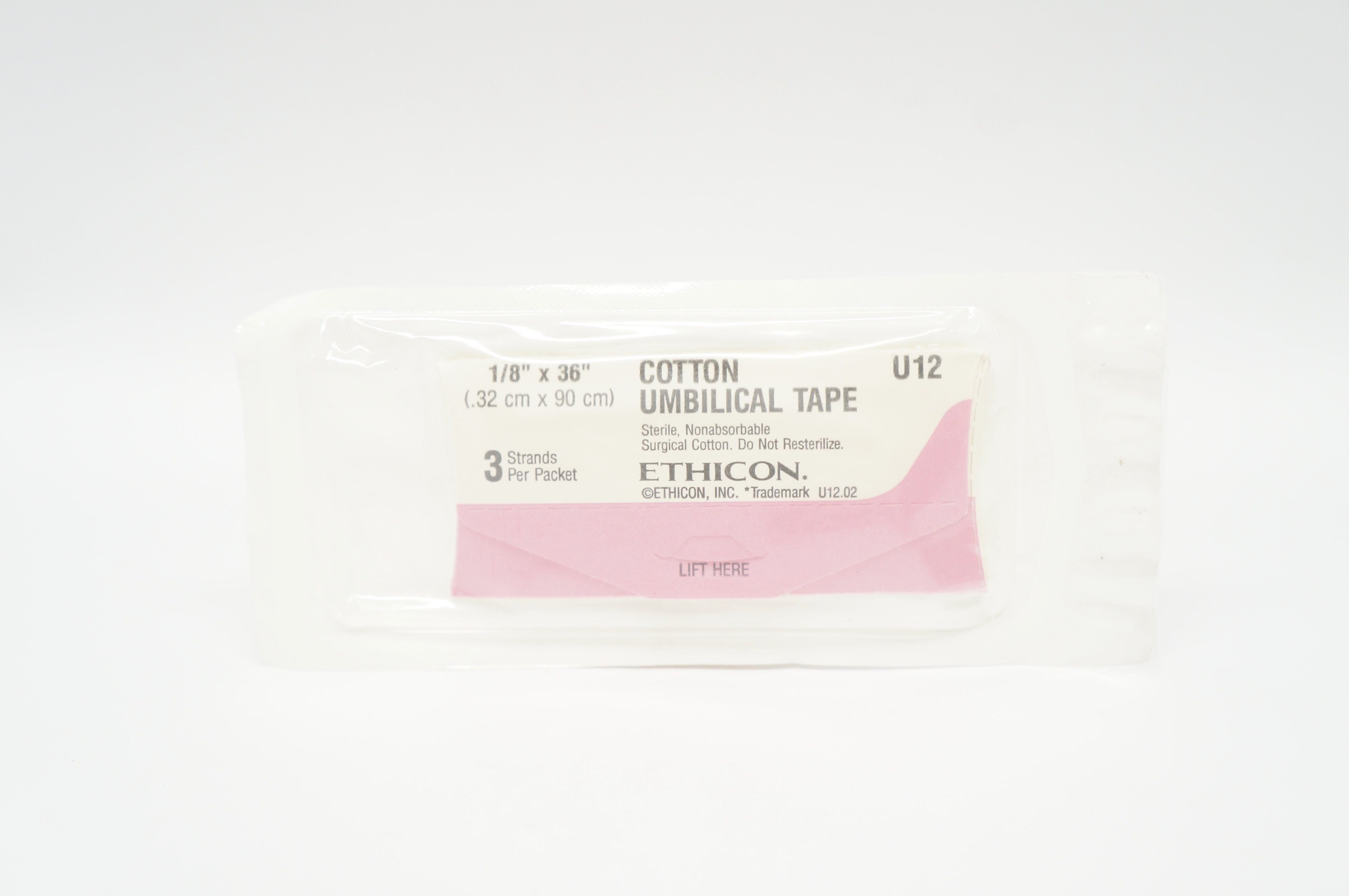 Ethicon U12 3x Cotton Umbilical Tape 1/8inch x 36inch (x)