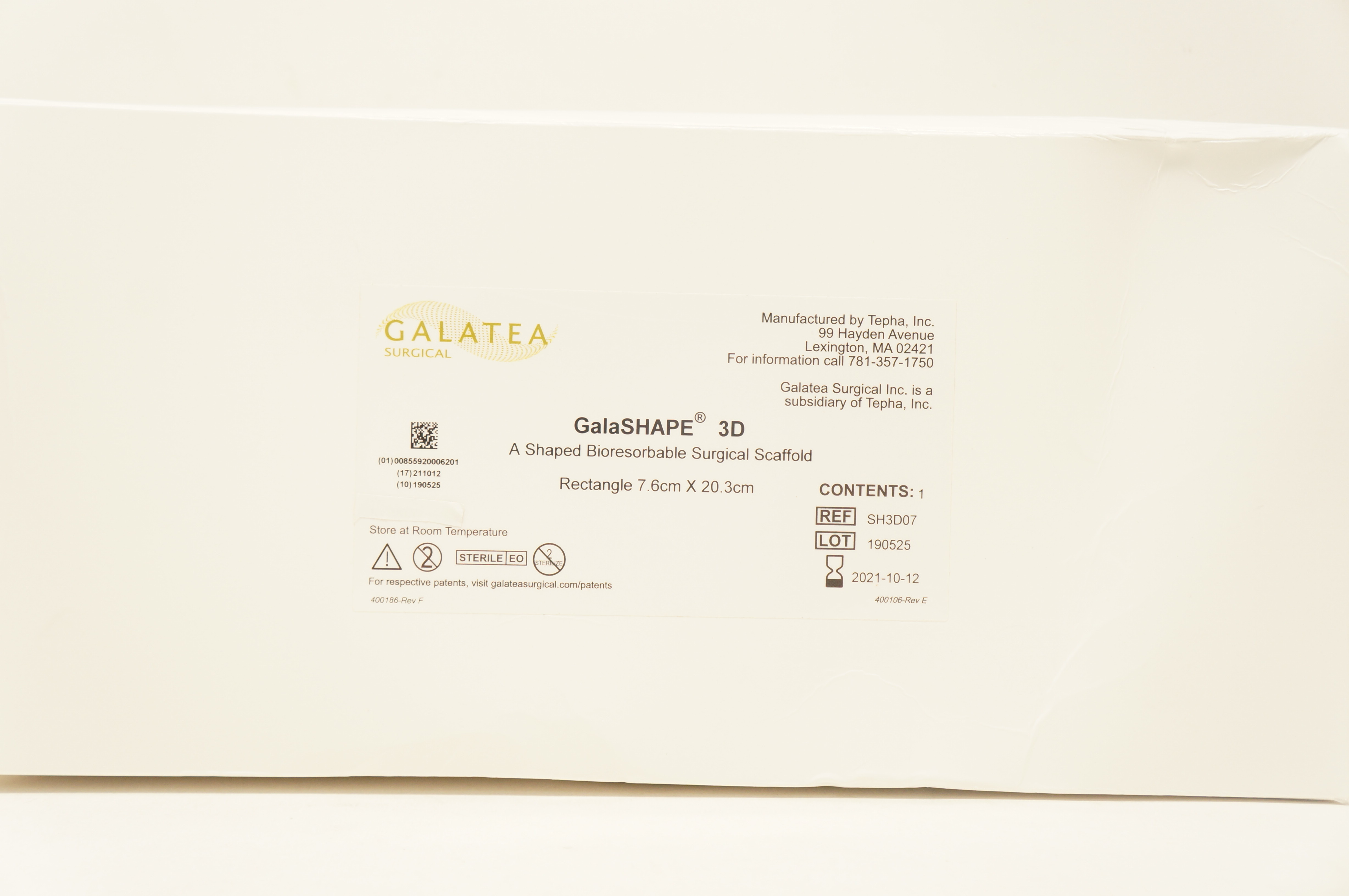 Galatea Surgical SH3D07 GalaShape 3D A Shaped Bioresorbable Surgical
