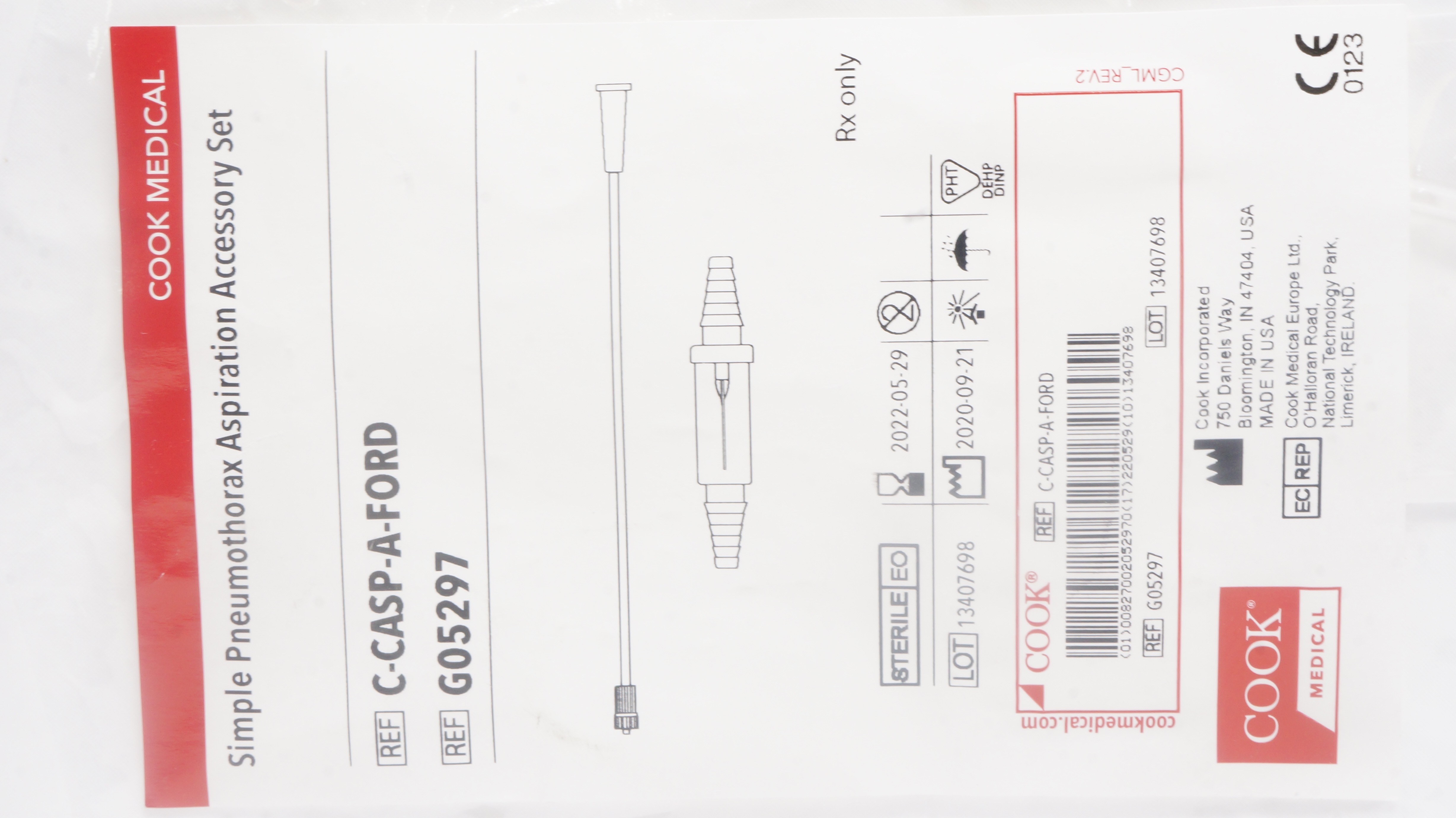 Cook Medical G05297 Simple Pneumothorax Aspiration Accessory Set (x)
