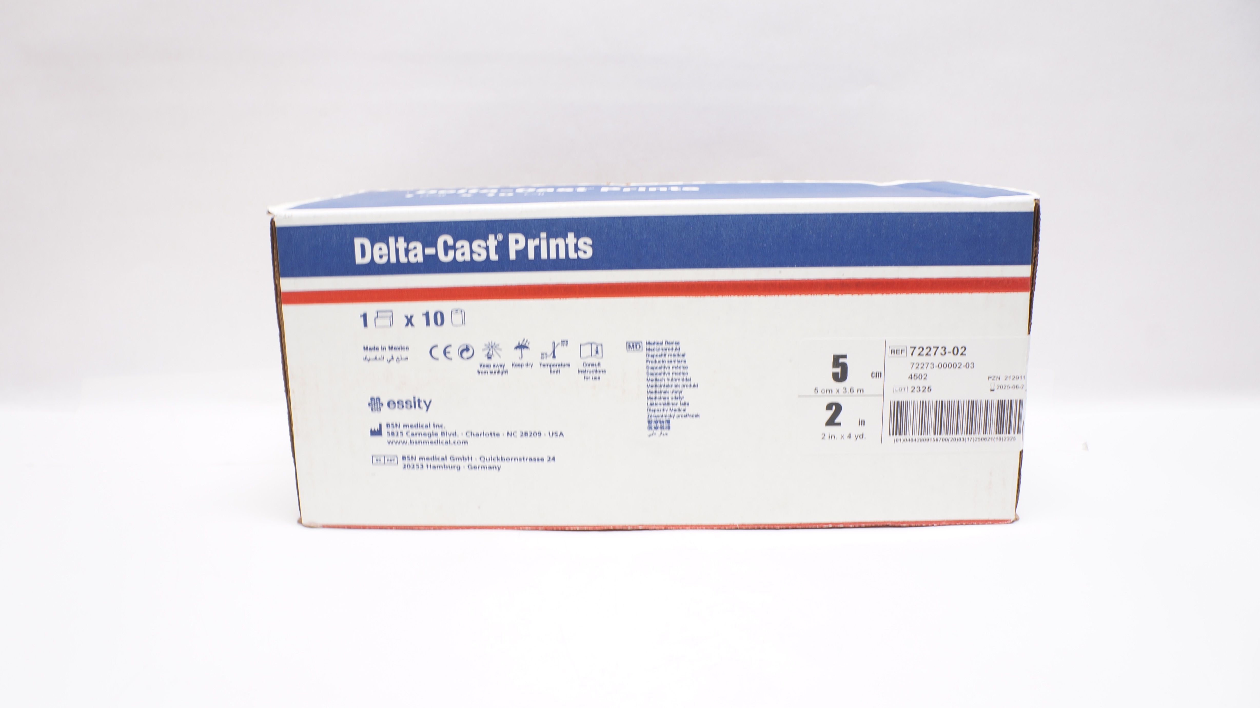 BSN 72273-02 Delta-Cast Printed Polyester Cast Tape 2inch x 4yd - Box of 10