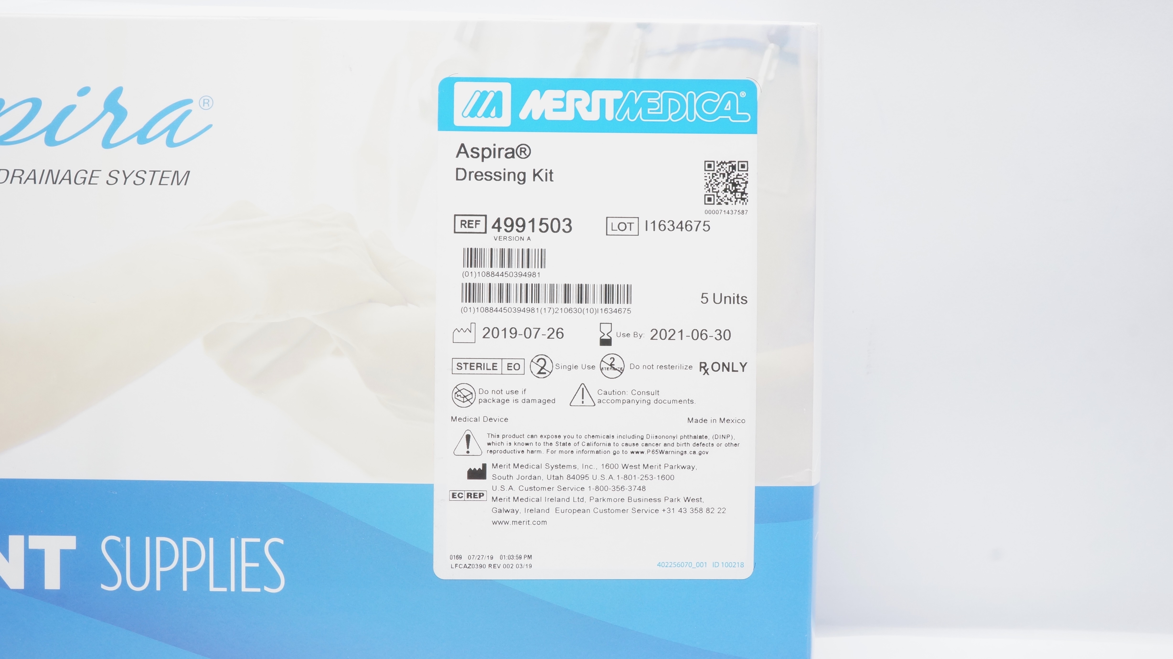 Merit Medical 4991503 Aspira Dressing Kit (x) - Pack of 5