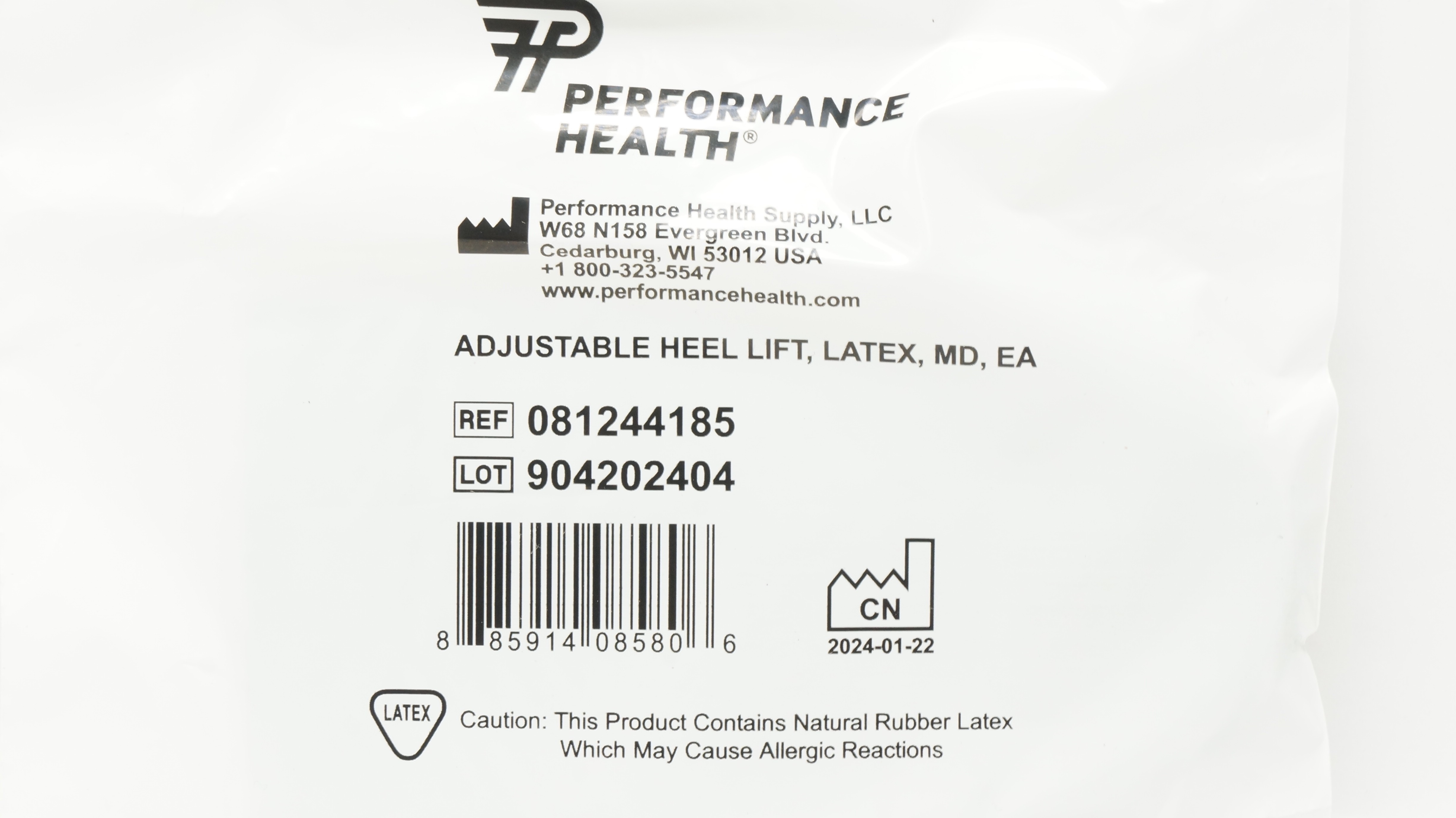 Performance Health 081244185 Adjustable Heel Lift, Latex