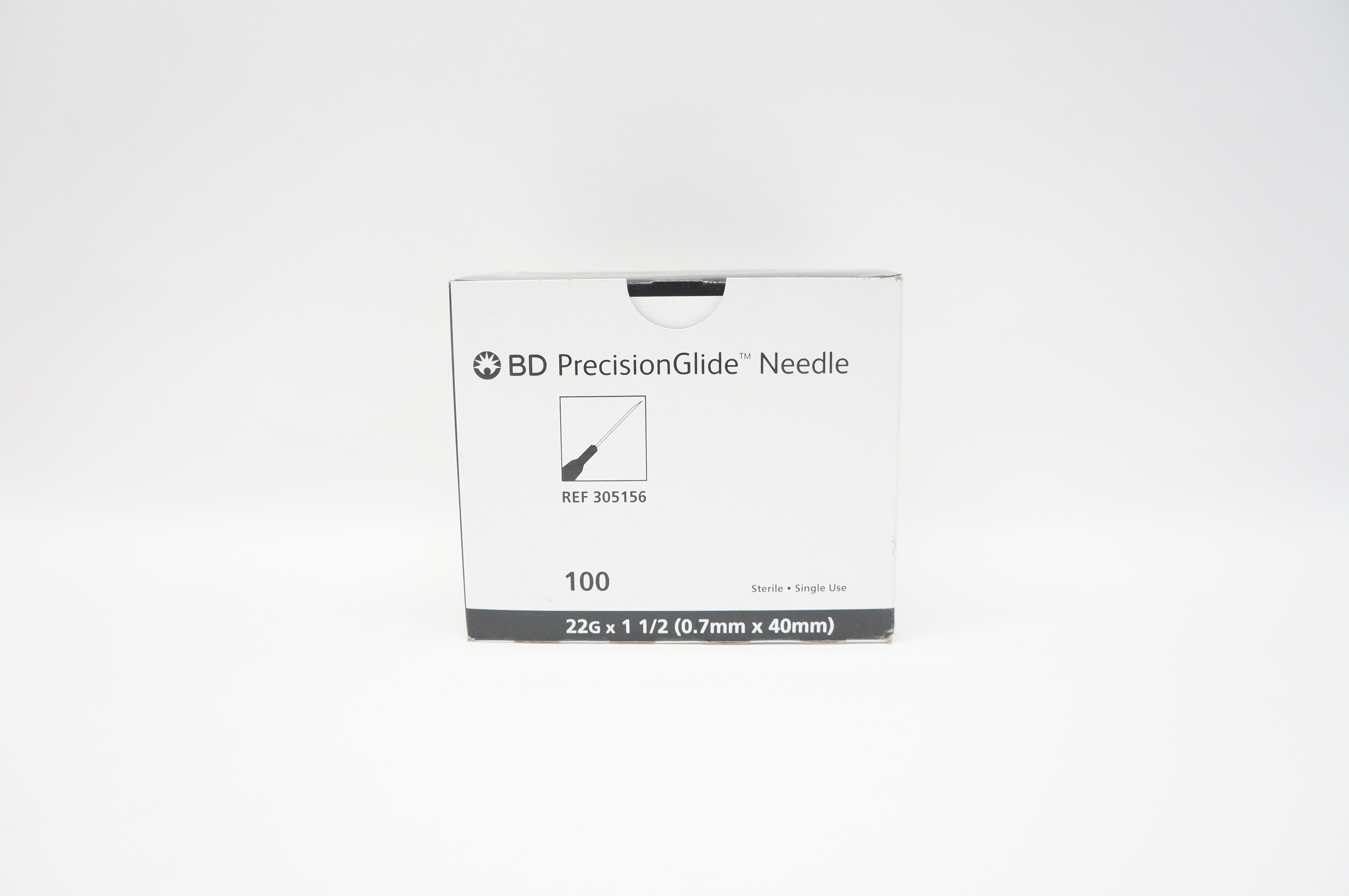 BD 305156 PrecisionGlide Ndle. 22G x 1-1/2 inch - Box of 100