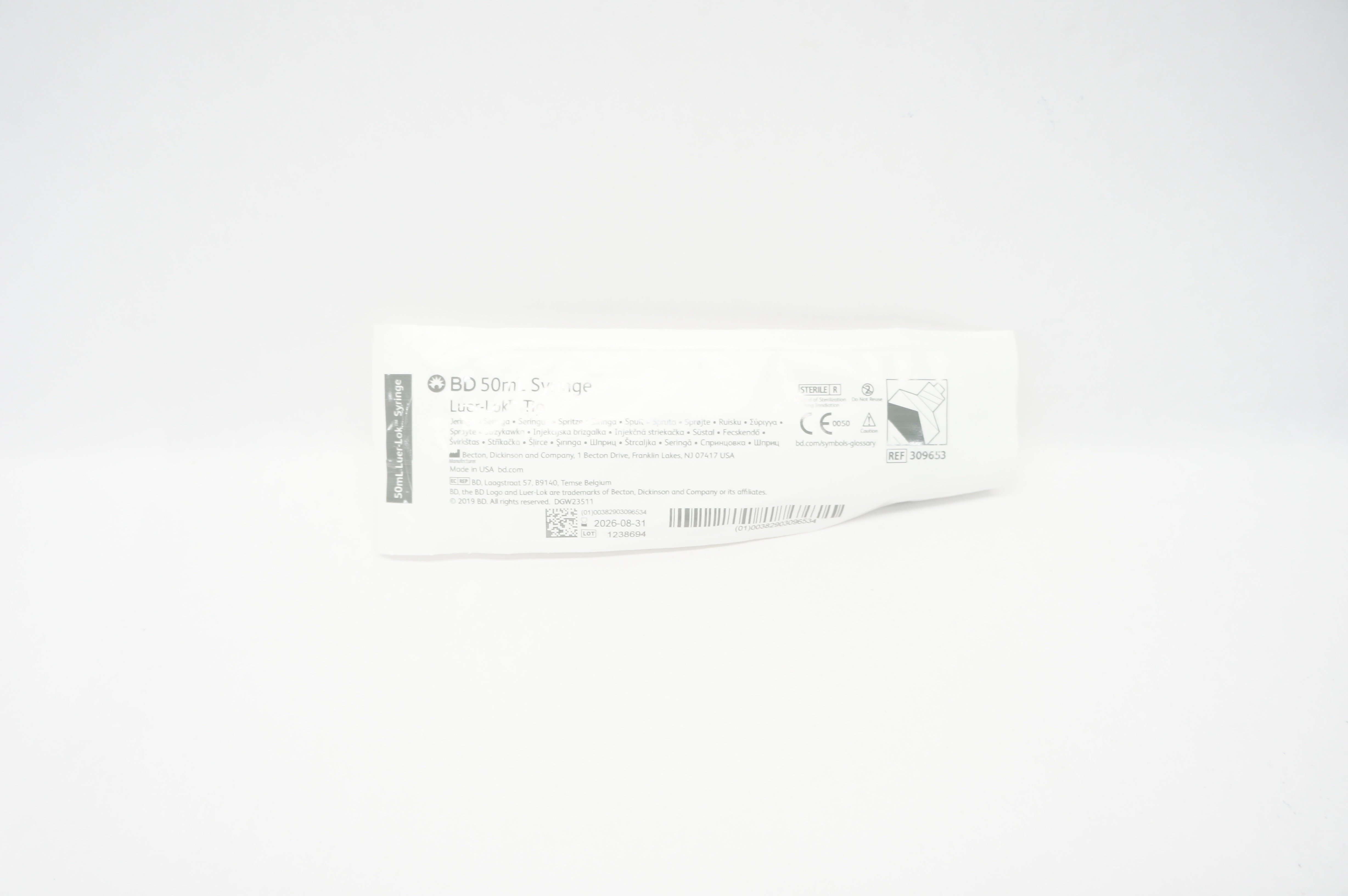 BD 309653 50ml Syringe Luer-Lok Tip