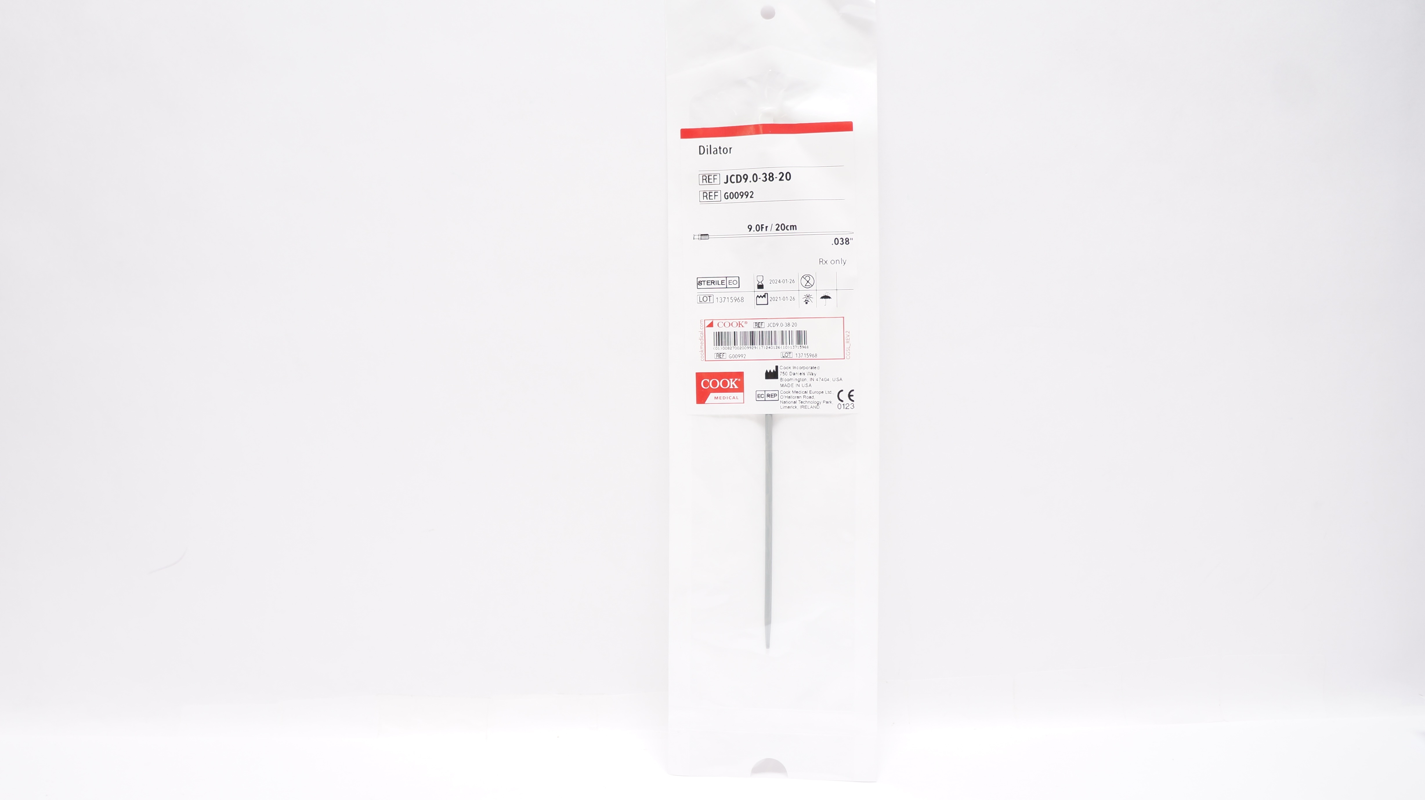 Cook Medical G00992 Dilator 9.0Fr / 20cm x .038inch