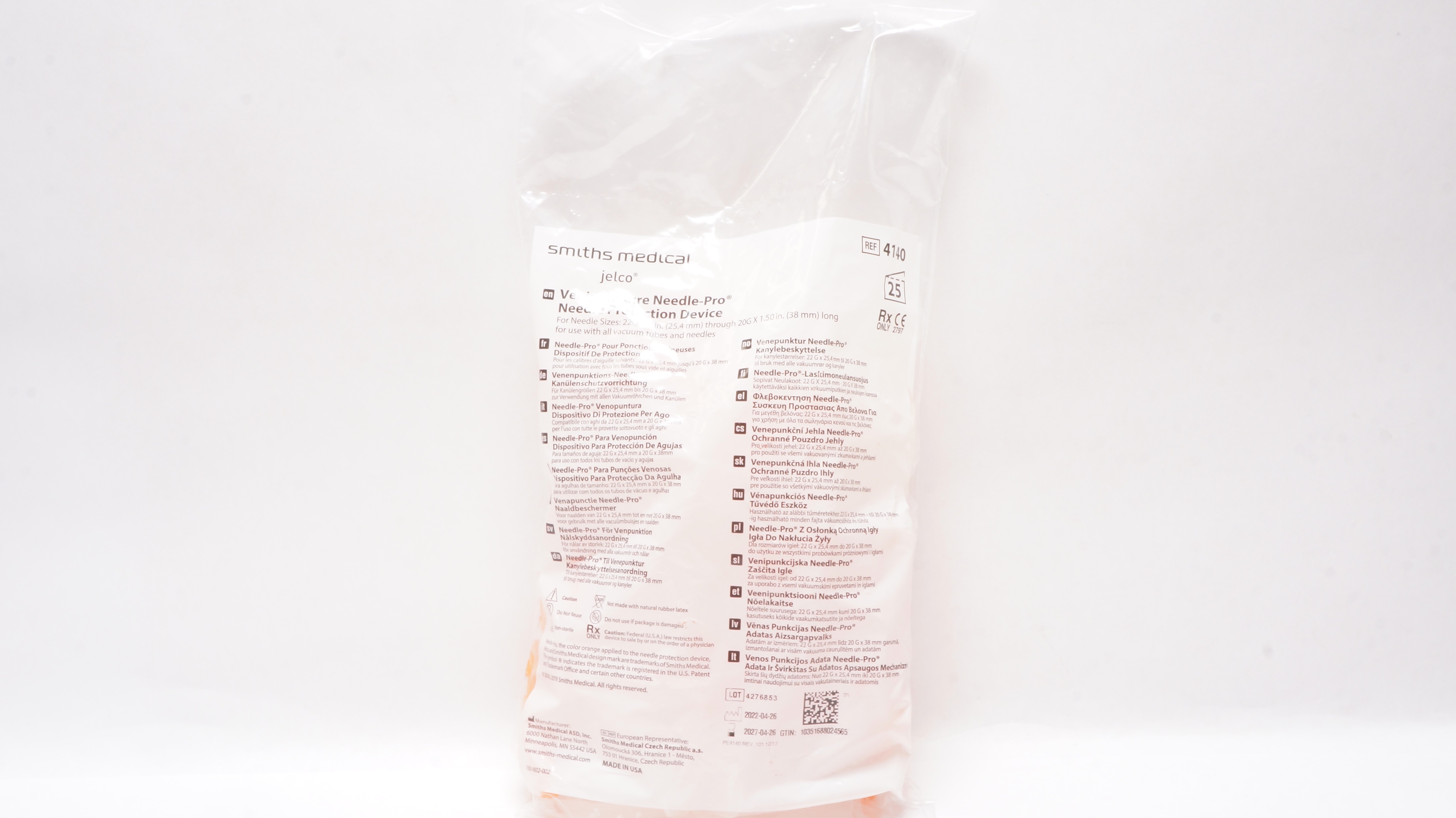 Smiths Medical 4140 Venipuncture Needle-Pro For Ndle CSize 22G x 1in.