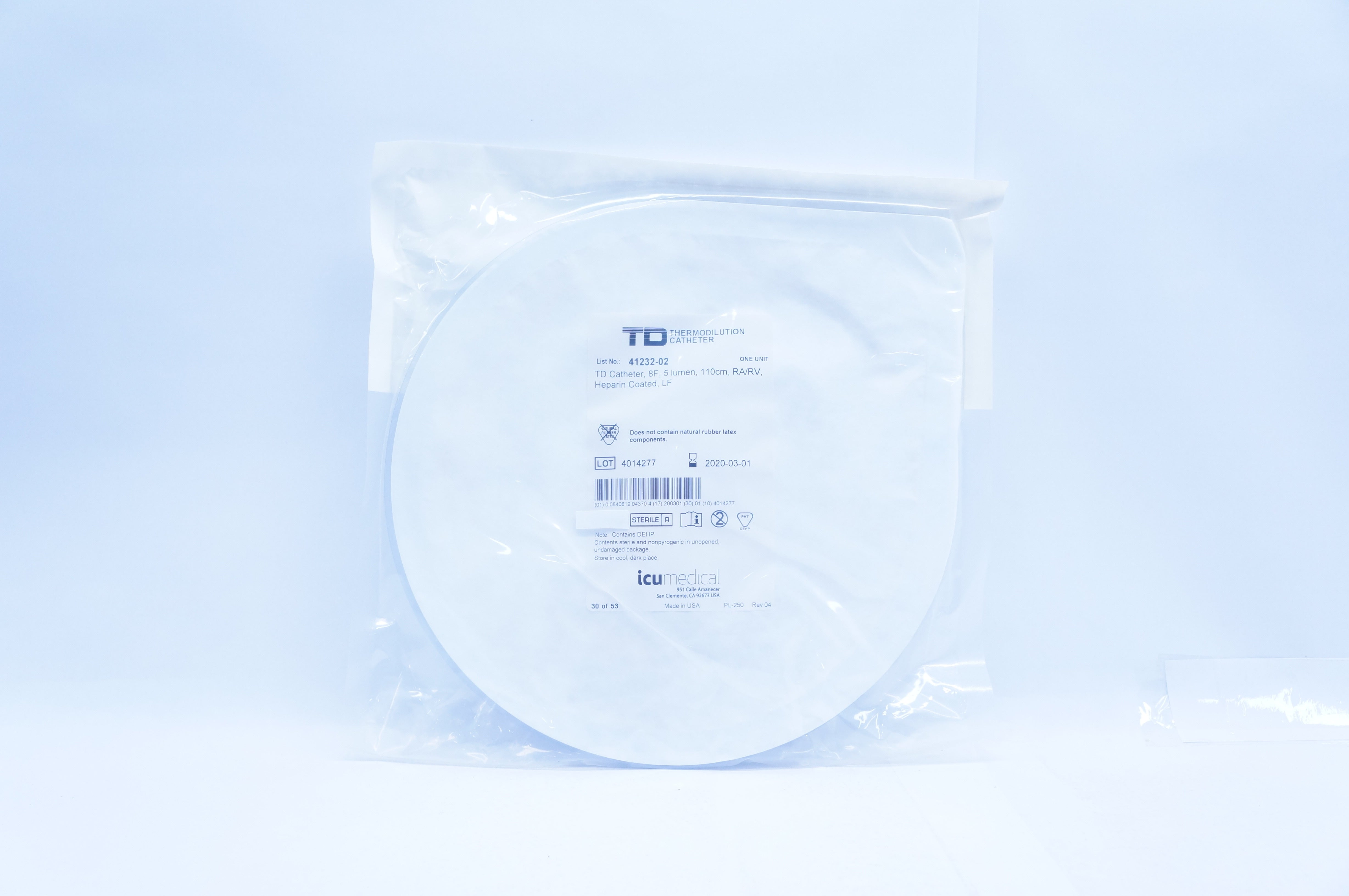 ICU Medical 41232-02 TD Thermodilution Cath., 8F, 5 lumen, Heparin Coated (x)