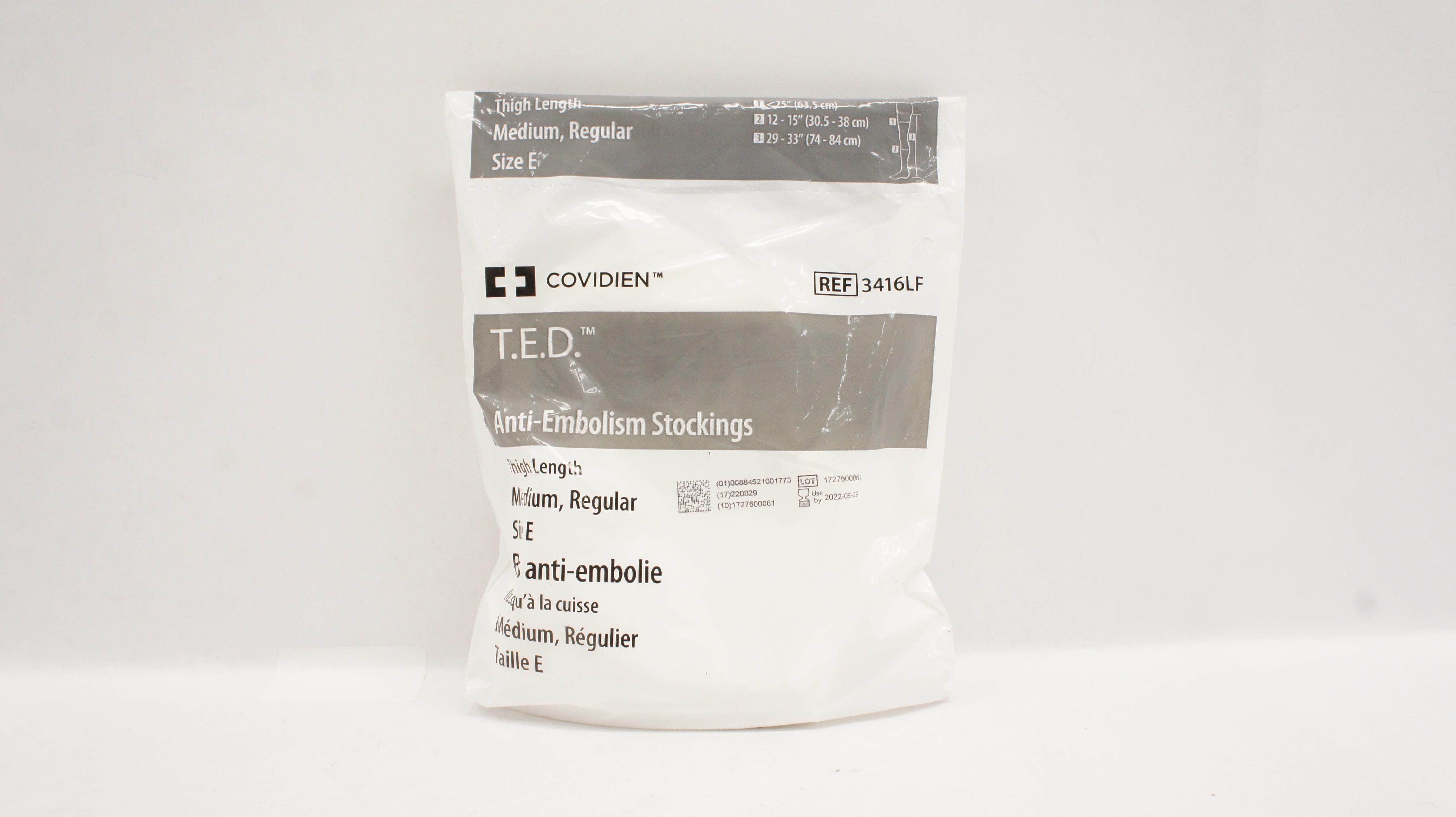 Covidien 3416LF T.E.D. Anti-Embolism Stockings Thigh Length Medium Size E (x)