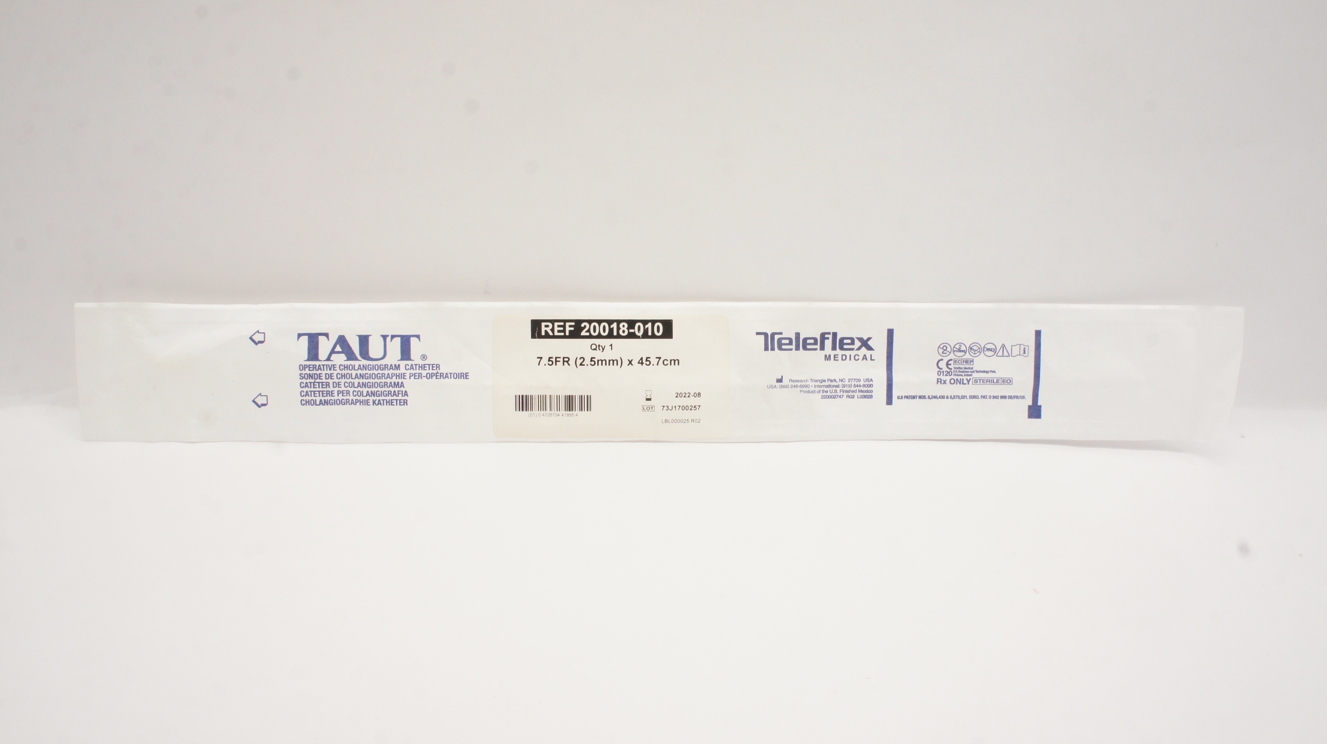 Teleflex 20018-010 TAUT Operative Cholangiogram Cath. 7.5Fr. x 45.7cm (x)
