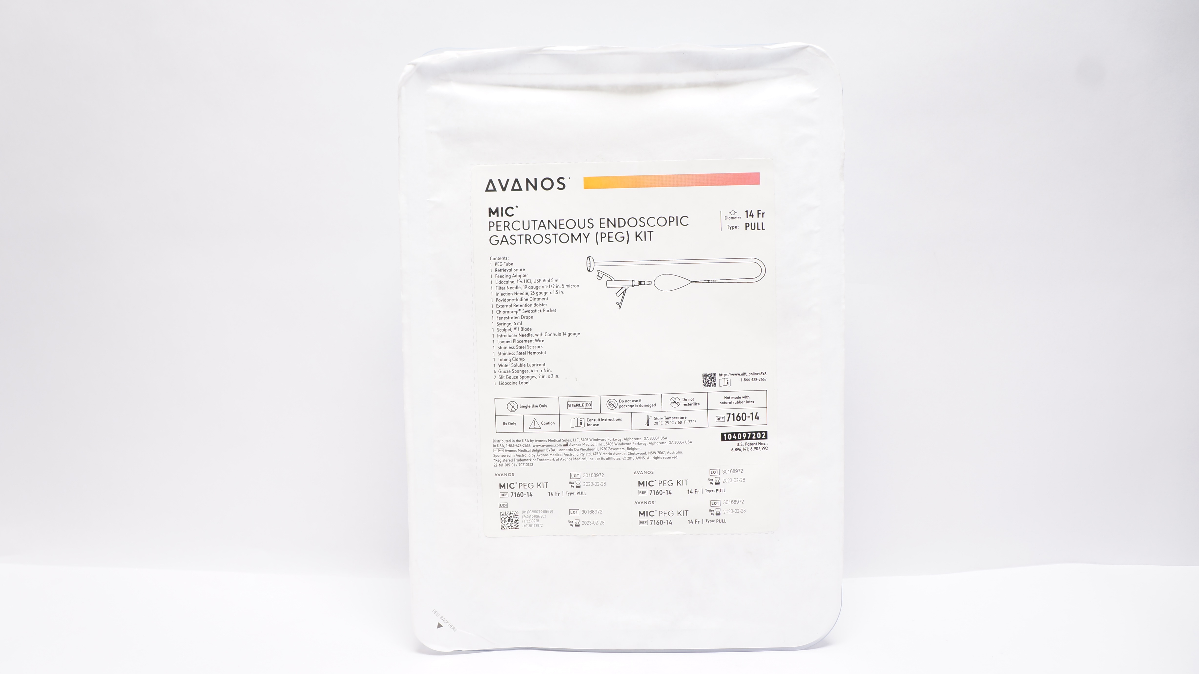 Avanos 7160-14 MIC PEG Pull Kit with ENFit Connectors, 14 Fr (x)