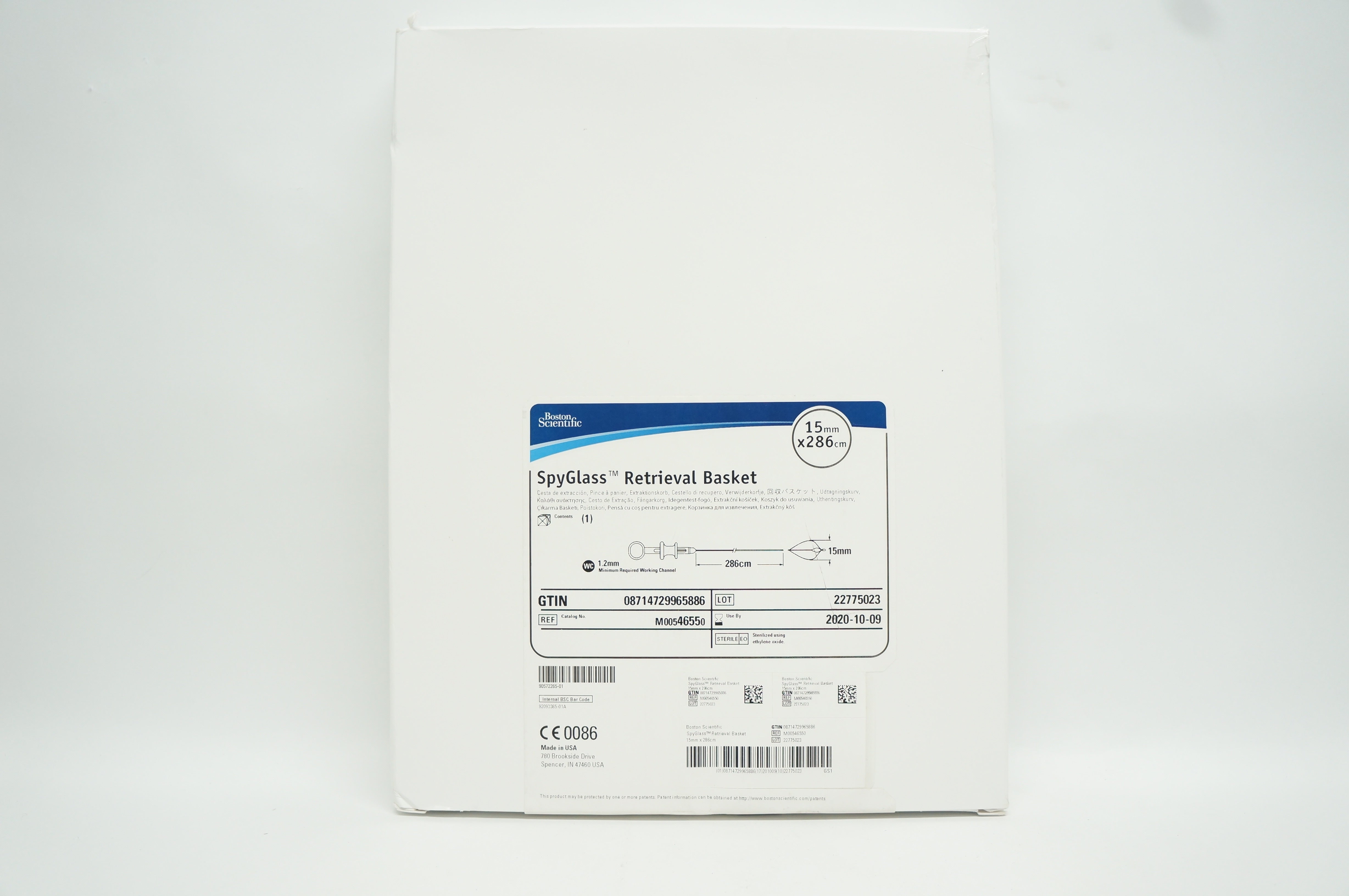 Boston Scientific M00546550 SpyGlass Retrieval Basket 15mm x 286cm (x)