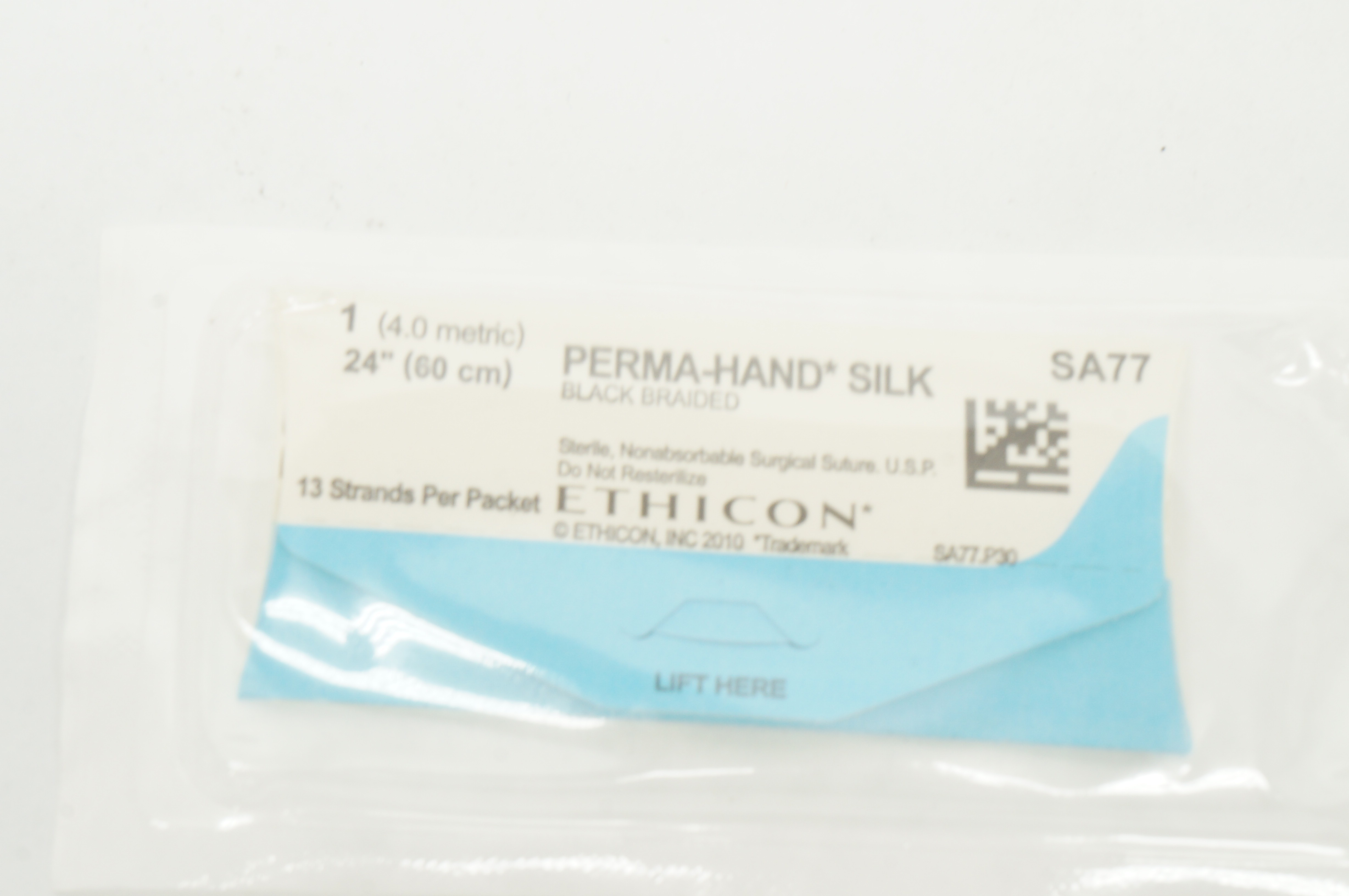 Ethicon SA77 1 Perma-Hand Silk Black Braided Surgical Stre 24 inch