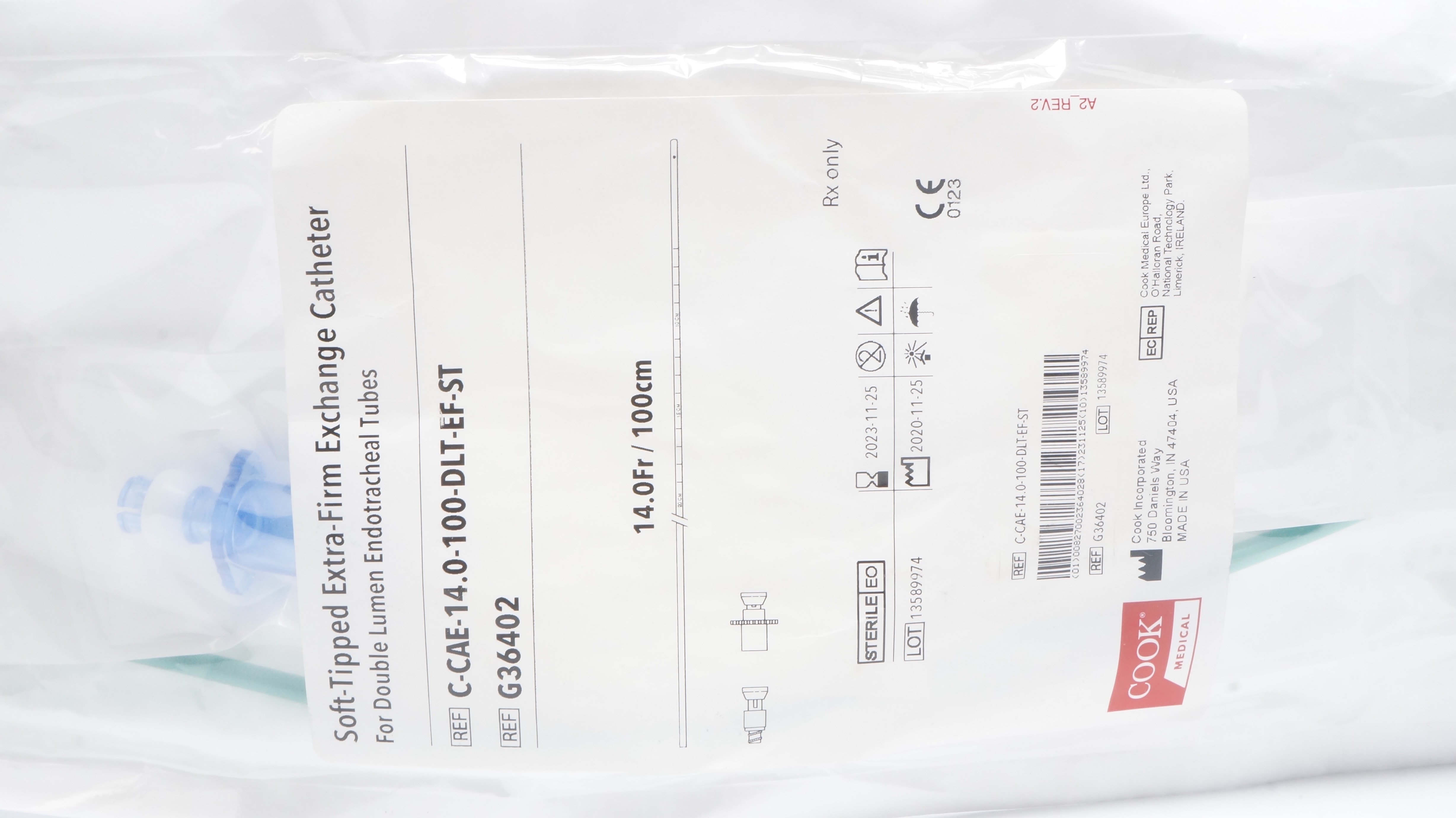 Cook Medical G36402 Soft-Tipped Extra-Firm Exchange Cath. 14Fr/100cm (x)