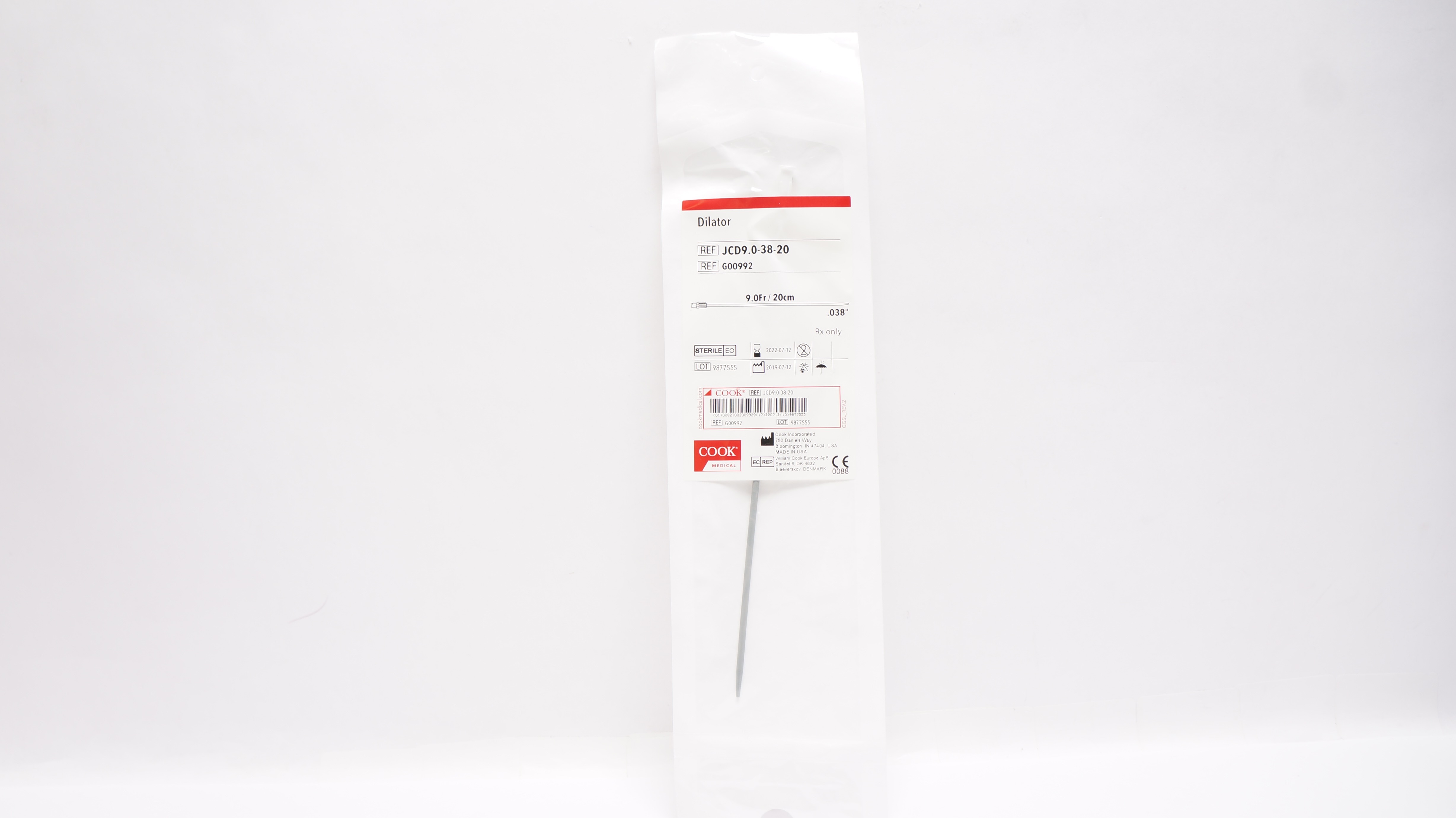 Cook Medical G00992 Dilator 9.0Fr / 20cm x .038inch (x)