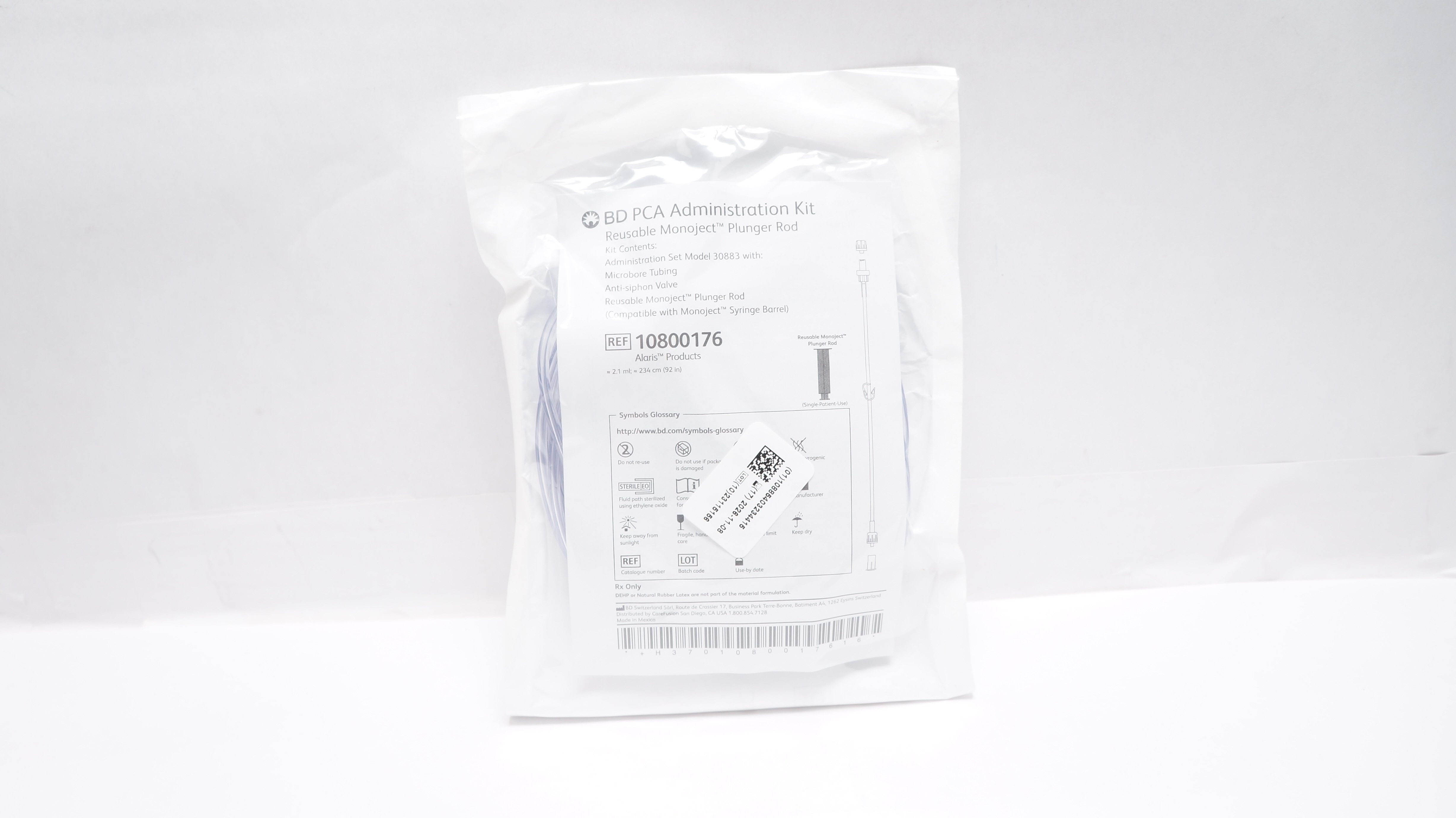 BD 10800176 Alaris PCA Administration Kit 2.1mL x 92inch