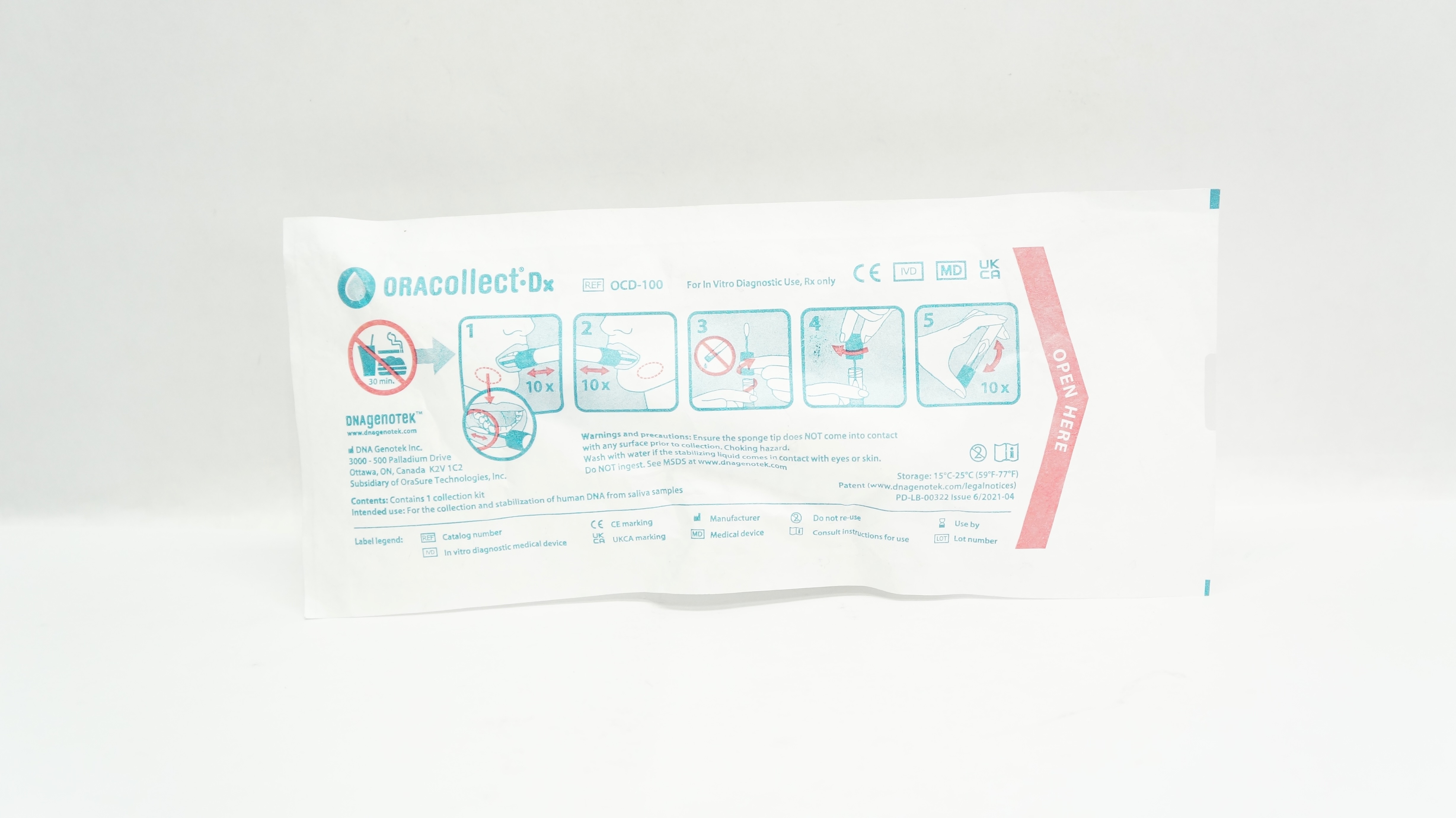 DNA Genotek OCD-100 ORAcollect Dx Specimen Collection Kit