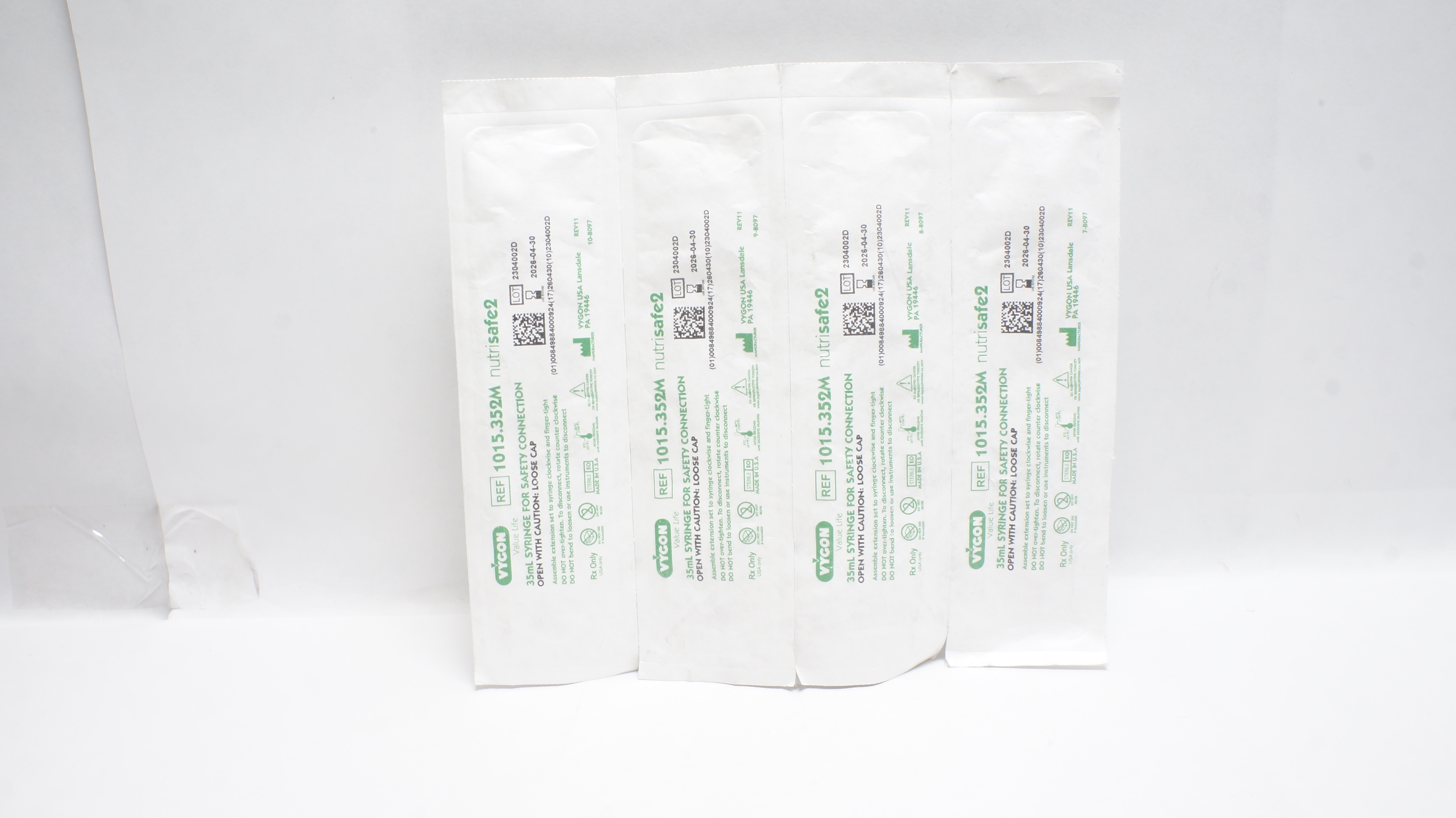 Vygon 1015.352M Nutrisafe2 Syringe For Safety Connection 35mL - 4 Packs